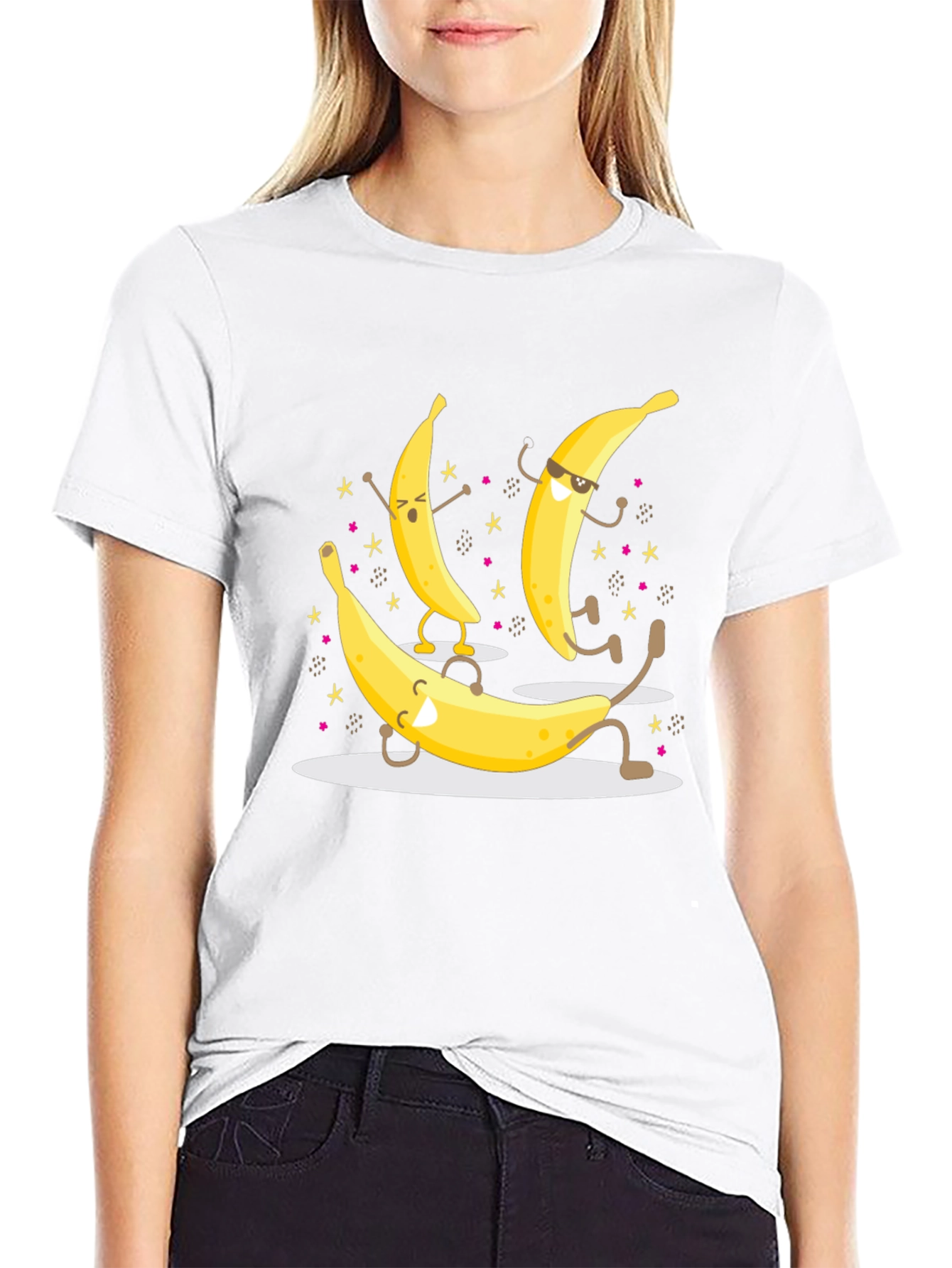 Dancing Banana Graphic T-Shirt - Black