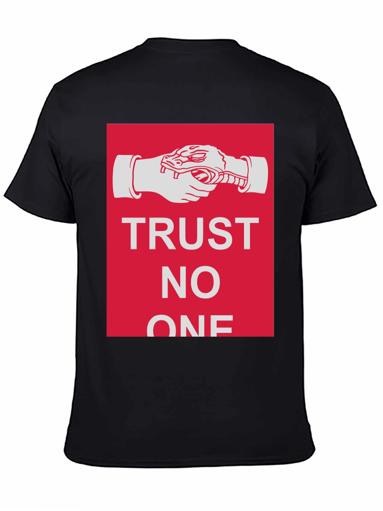 Trust No One Snake Handshake Graphic T-Shirt