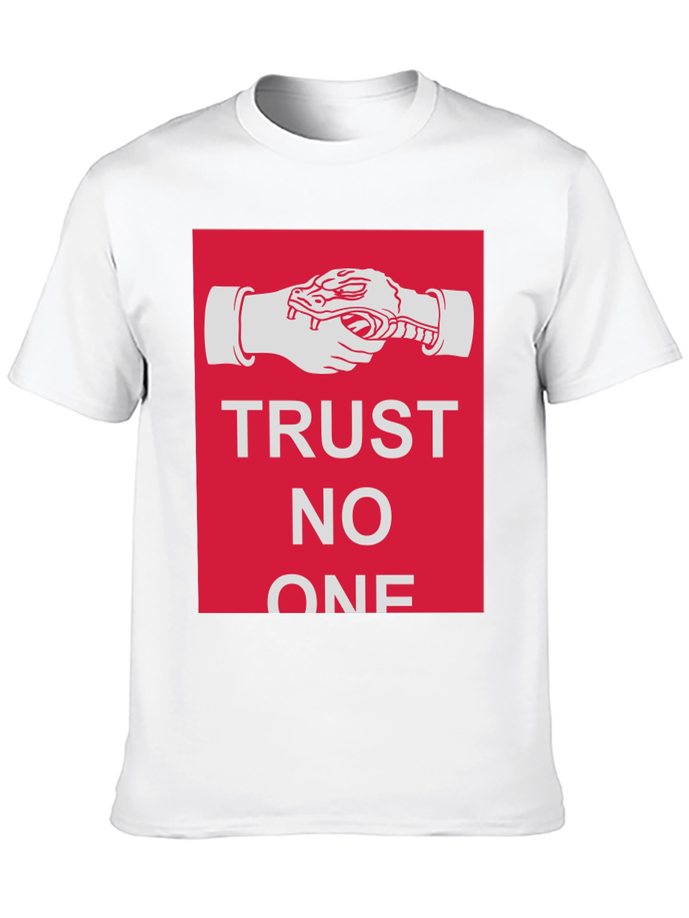 Trust No One Snake Handshake Graphic T-Shirt