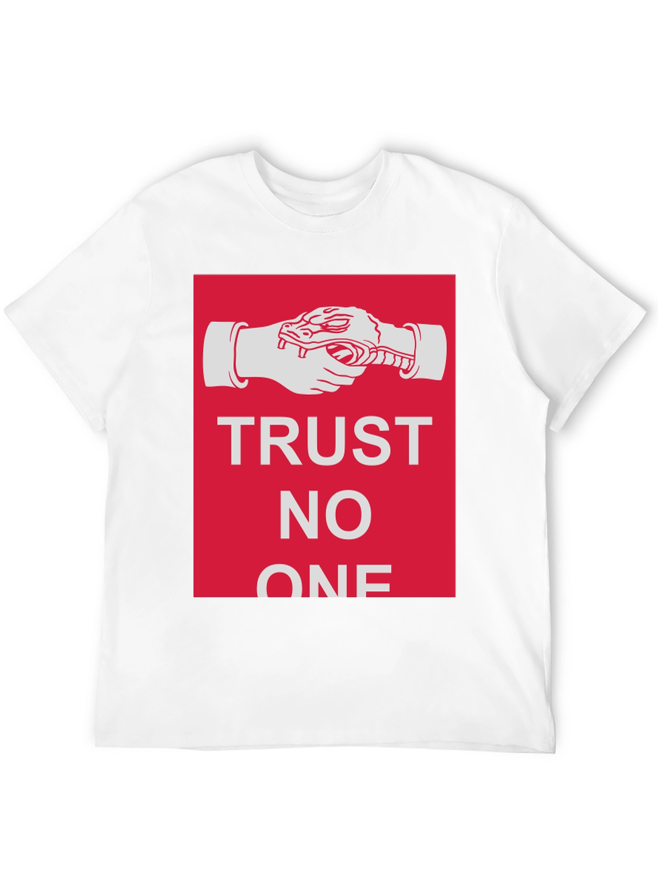 Trust No One Snake Handshake Graphic T-Shirt