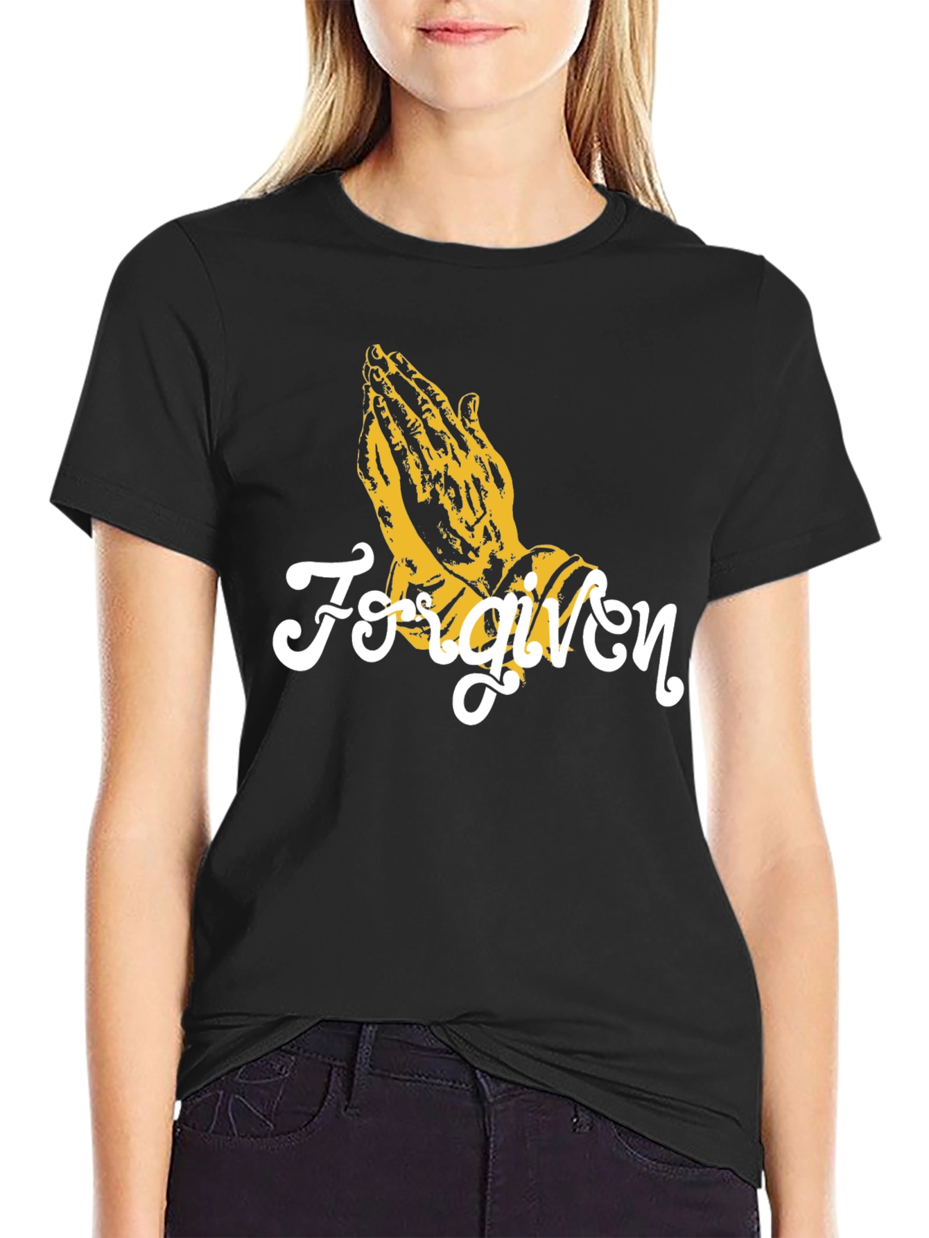 Forgiven Praying Hands Graphic T-Shirt