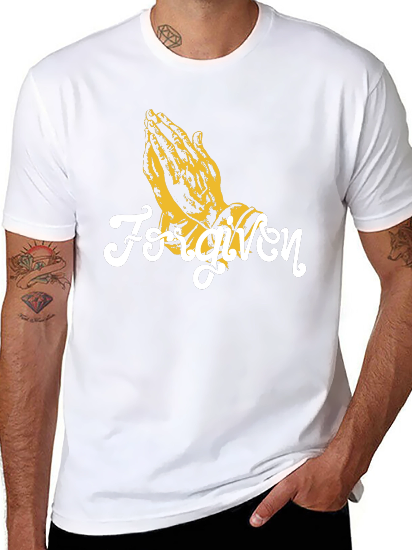 Forgiven Praying Hands Graphic T-Shirt