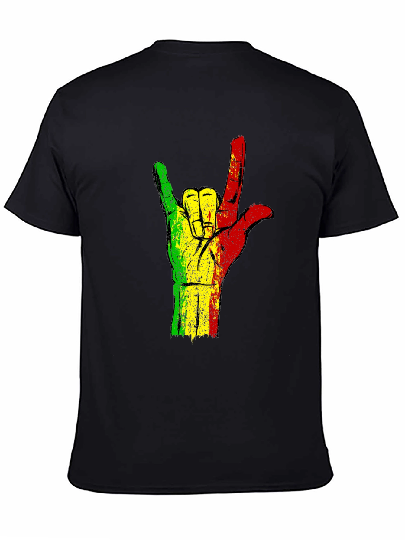 Rasta Hand Sign T-Shirt - Black