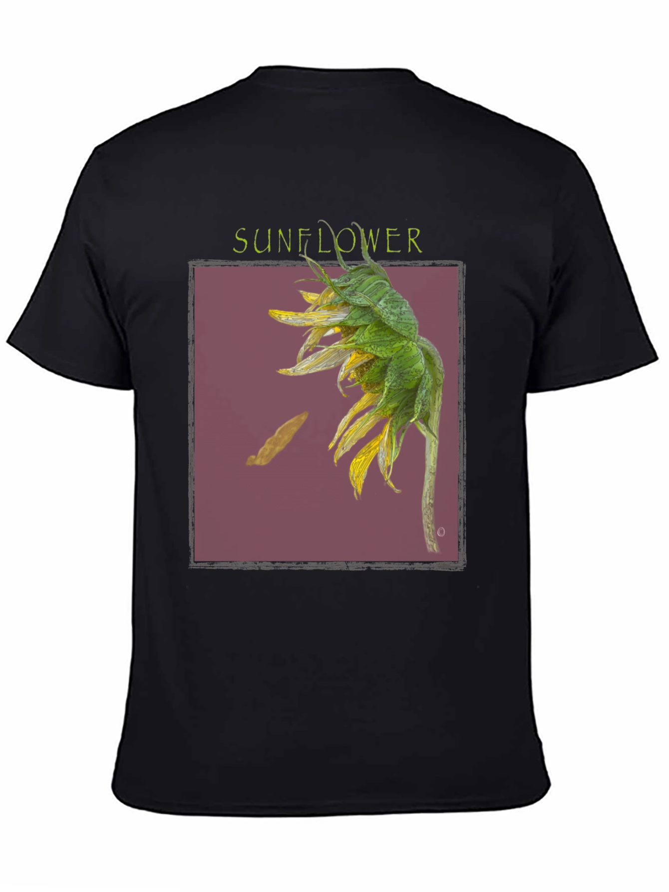 Sunflower Graphic Print Black T-Shirt