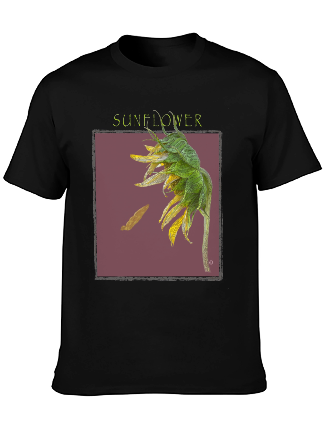 Sunflower Graphic Print Black T-Shirt