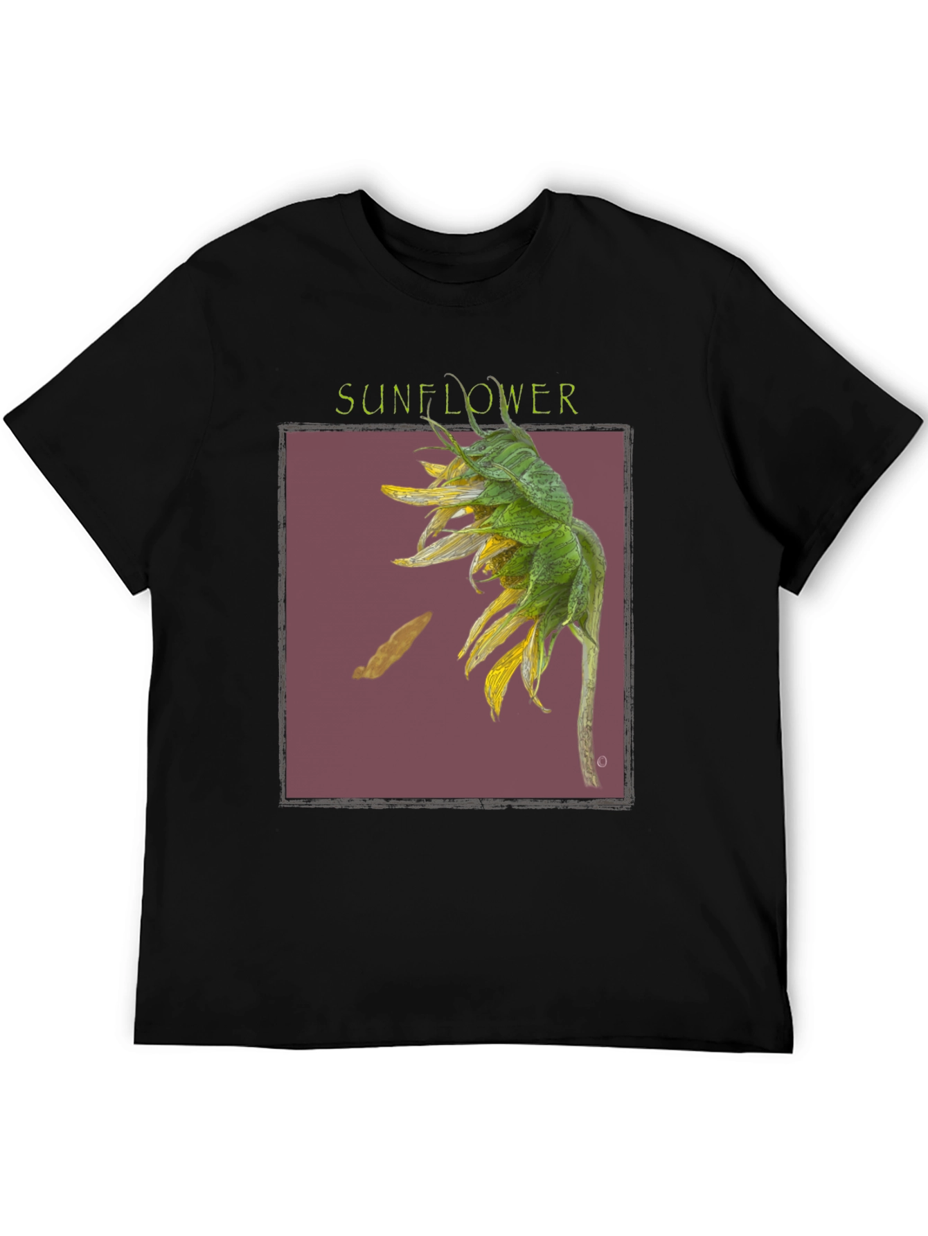 Sunflower Graphic Print Black T-Shirt
