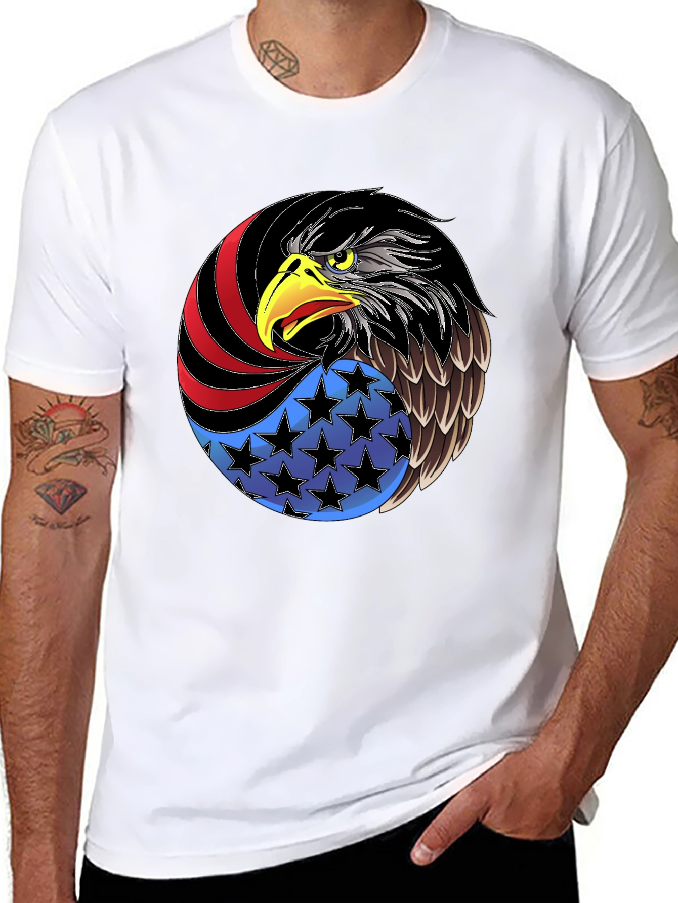 Patriotic Eagle Graphic Tee - USA Pride