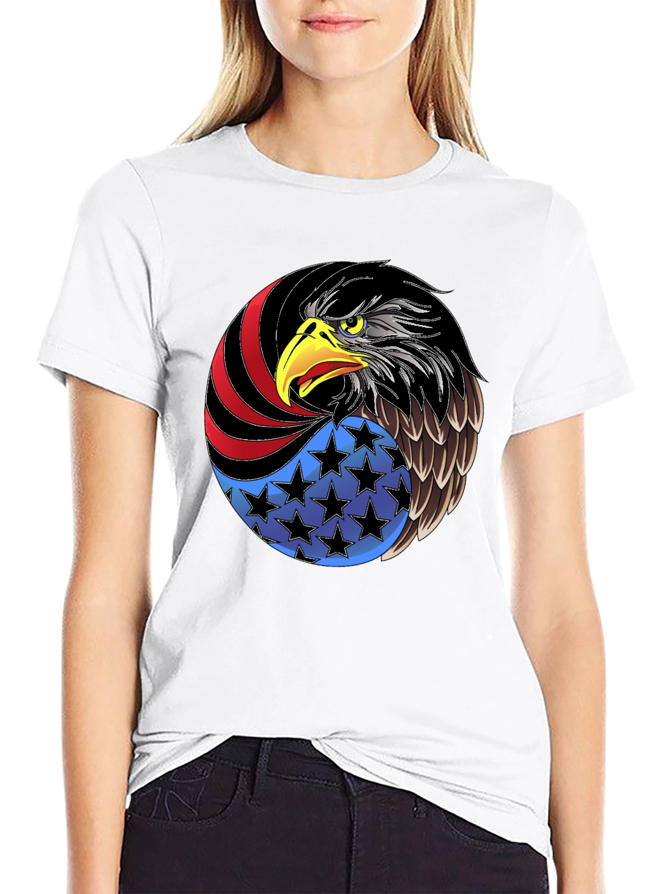 Patriotic Eagle Graphic Tee - USA Pride