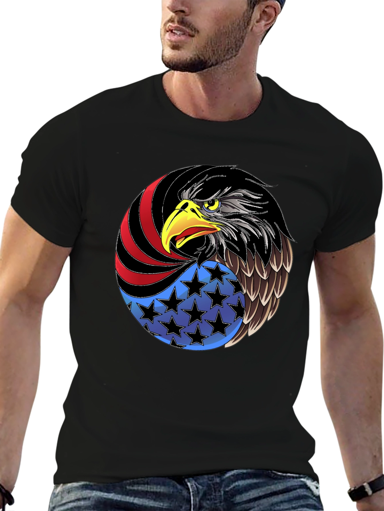 Patriotic Eagle Graphic Tee - USA Pride