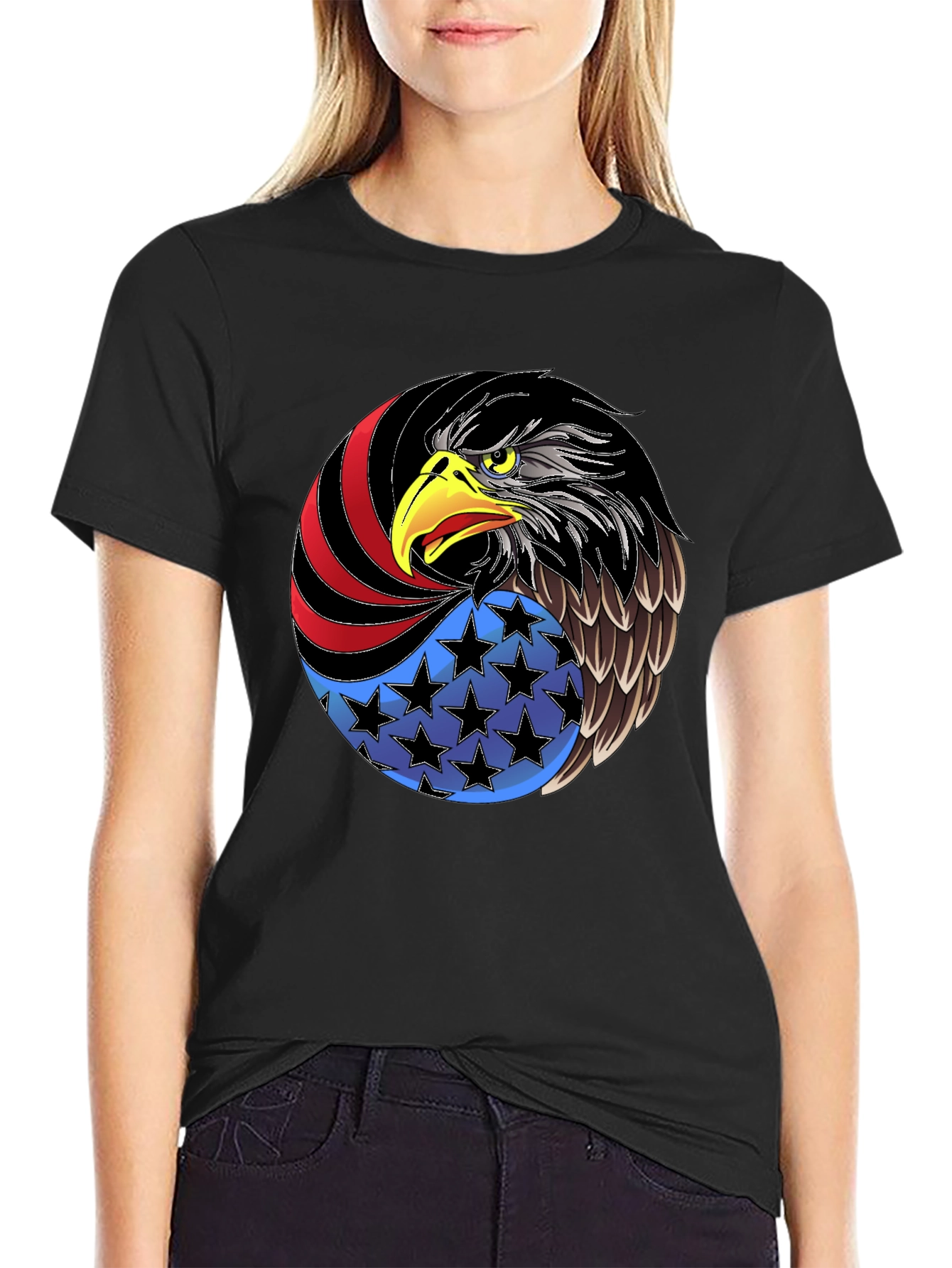 Patriotic Eagle Graphic Tee - USA Pride