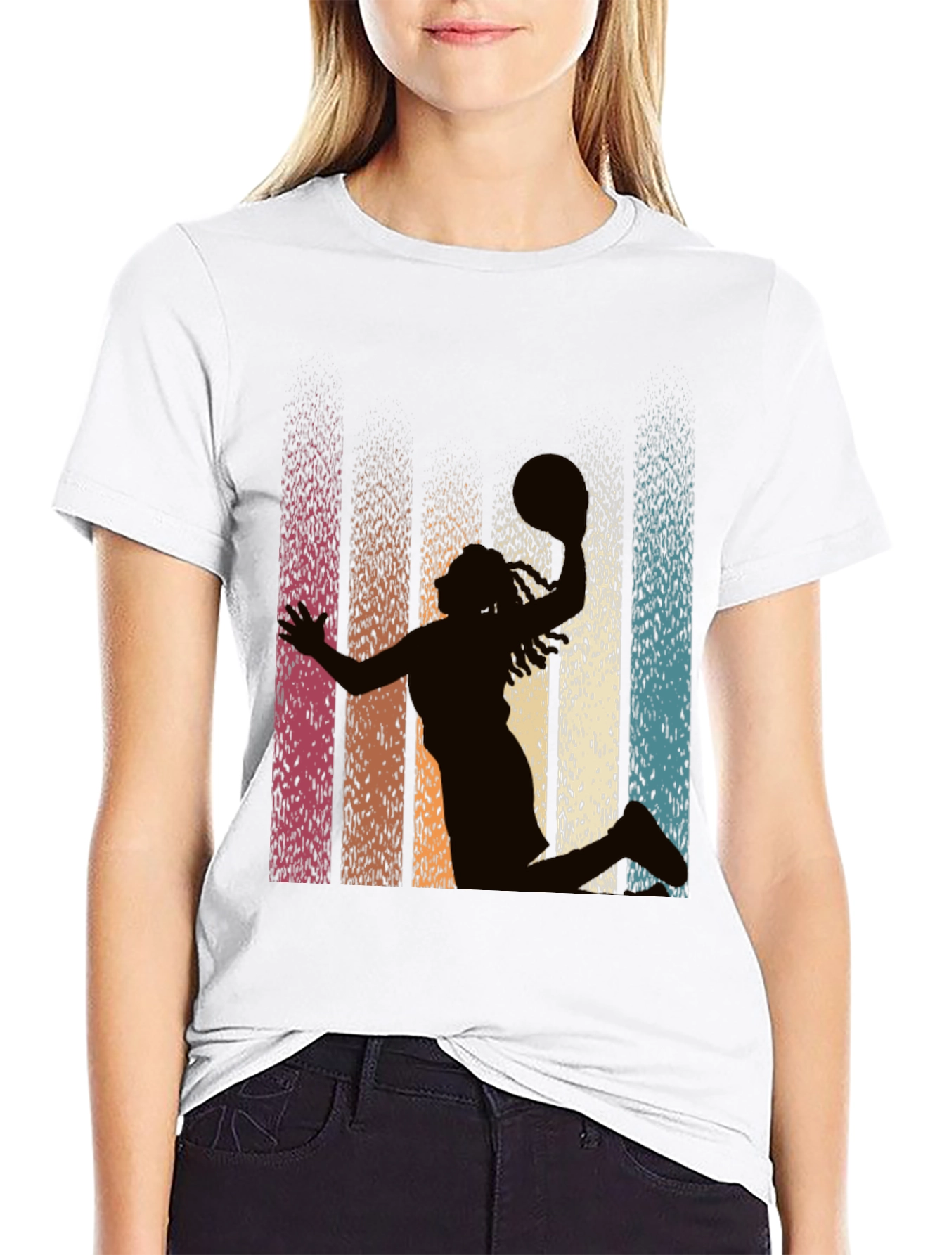 Retro Basketball Silhouette Graphic Tee
