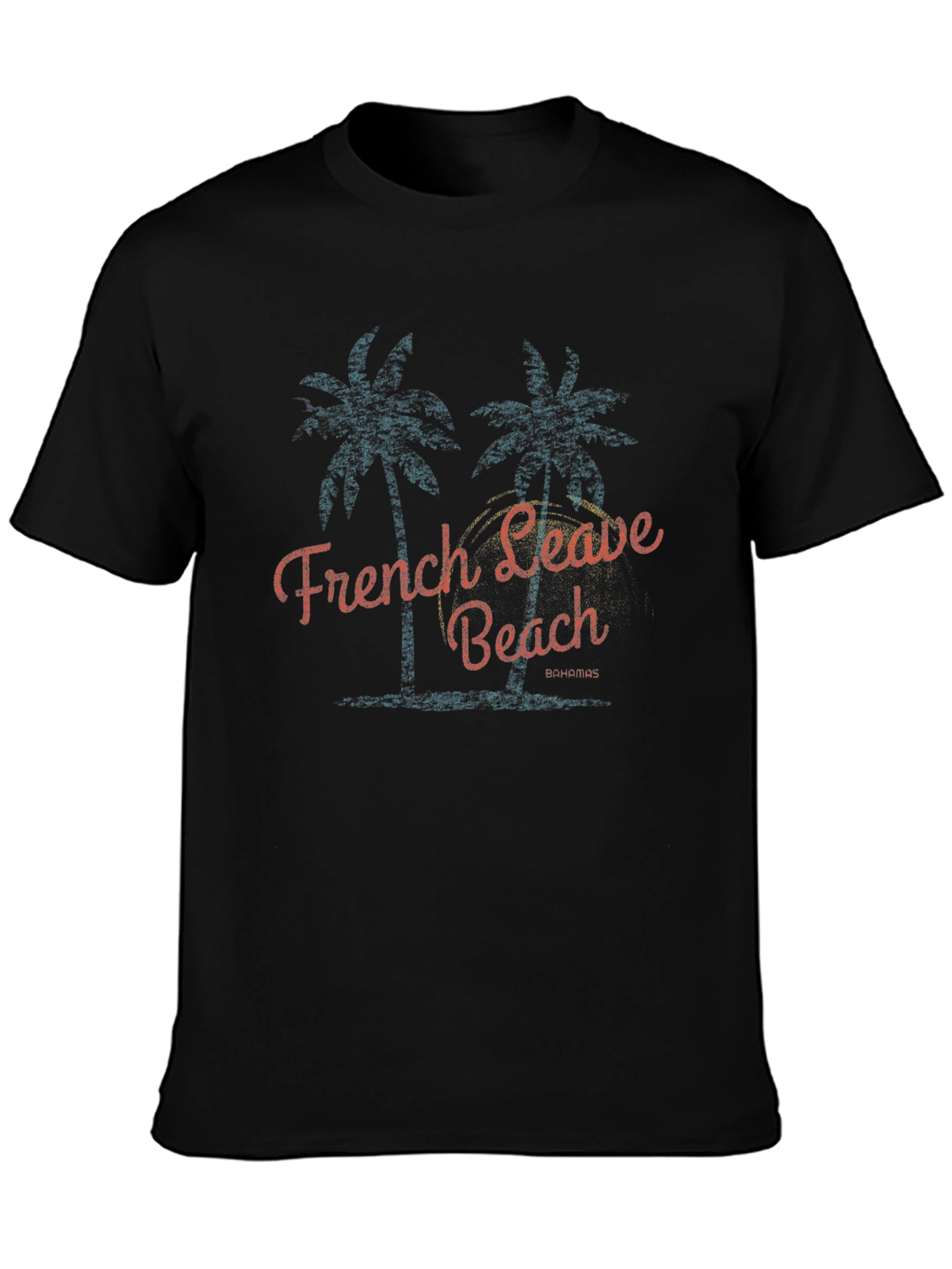 French Leave Beach Mens Black T-Shirt