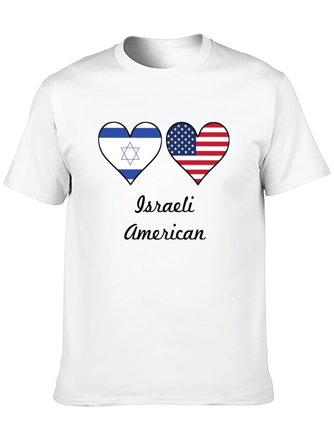 Israeli American Flag Heart T-Shirt