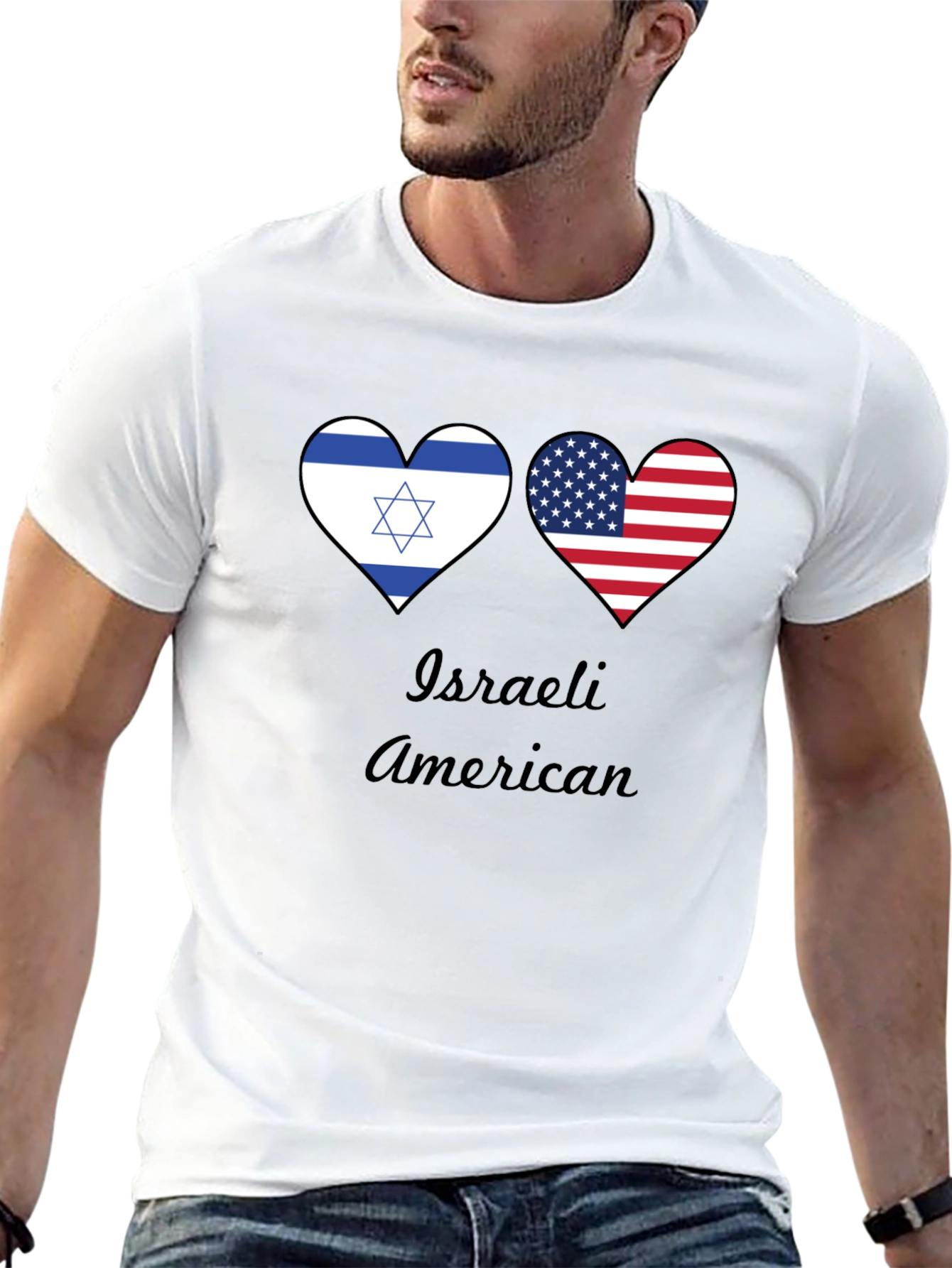 Israeli American Flag Heart T-Shirt