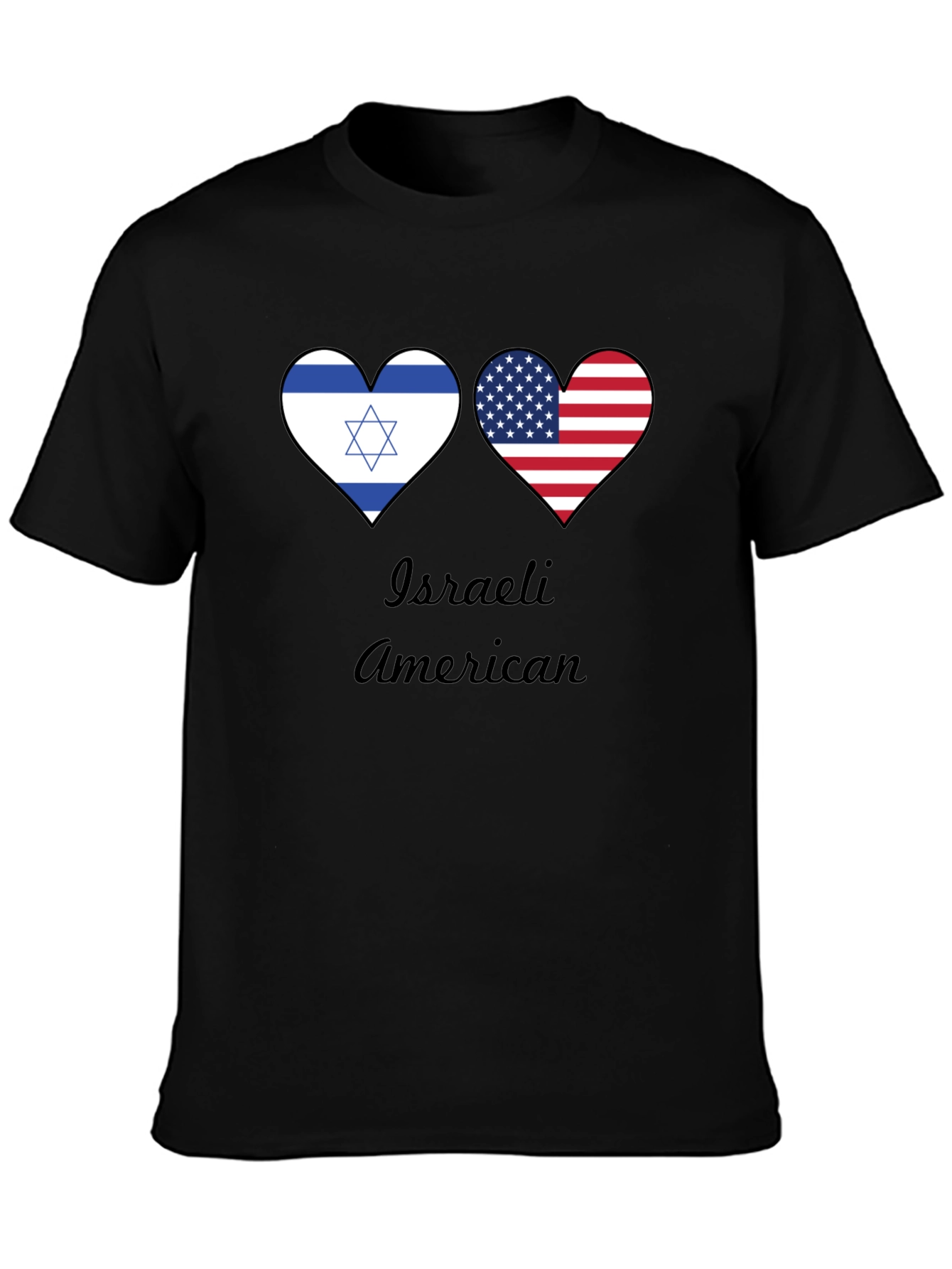 Israeli American Flag Heart T-Shirt