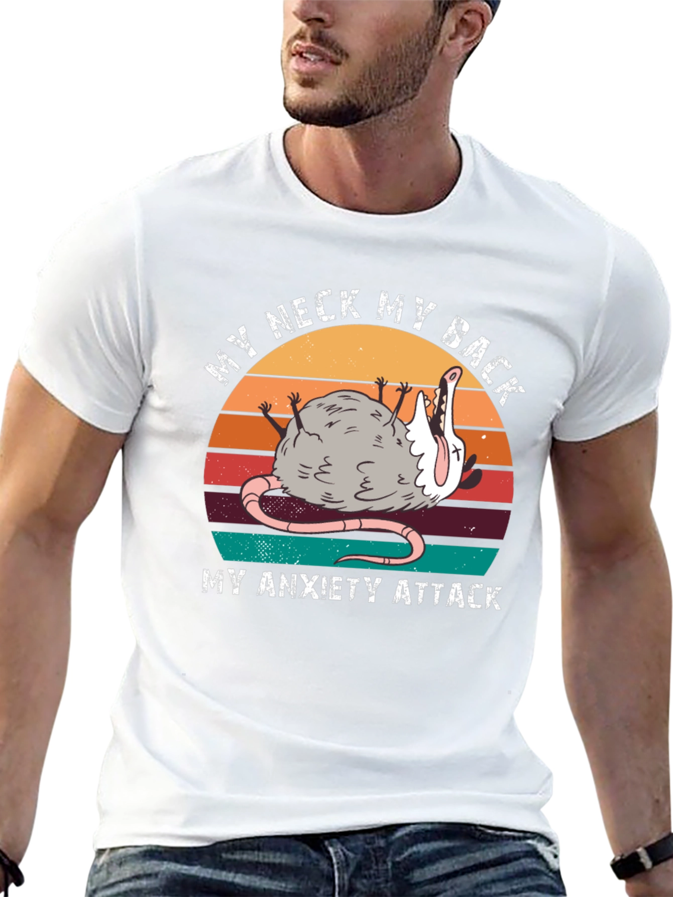 My Neck My Back Anxiety Opossum T-Shirt