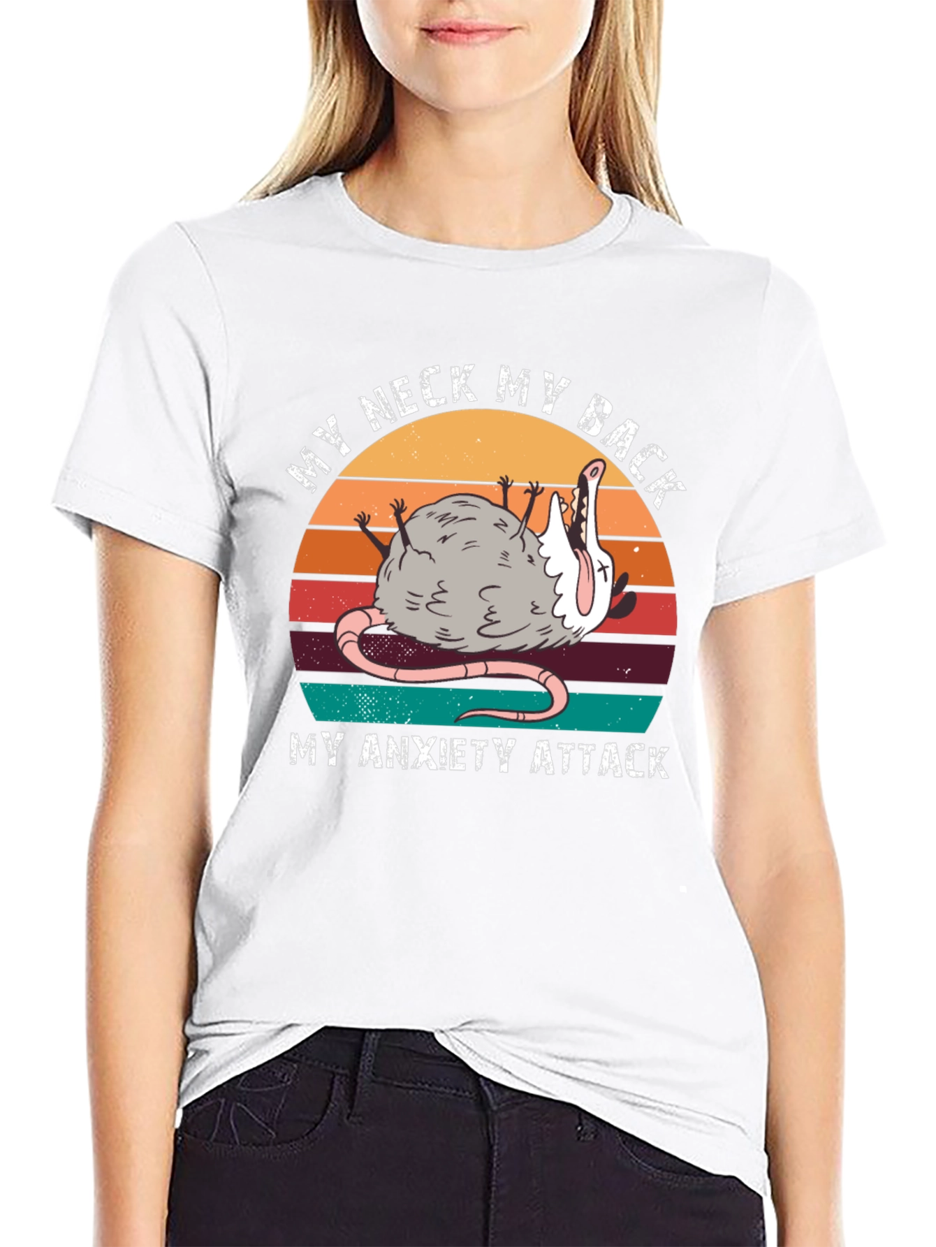 My Neck My Back Anxiety Opossum T-Shirt