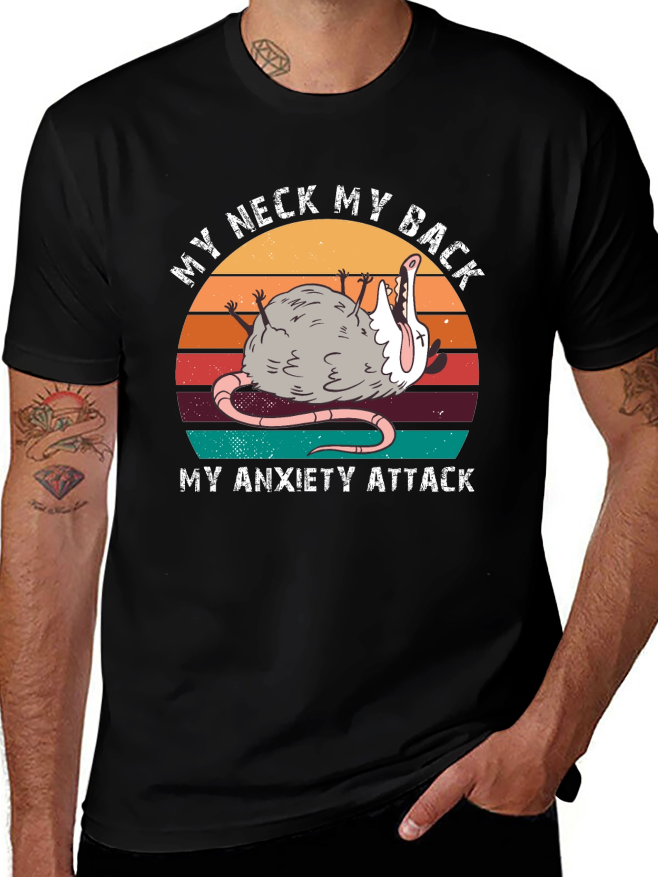 My Neck My Back Anxiety Opossum T-Shirt