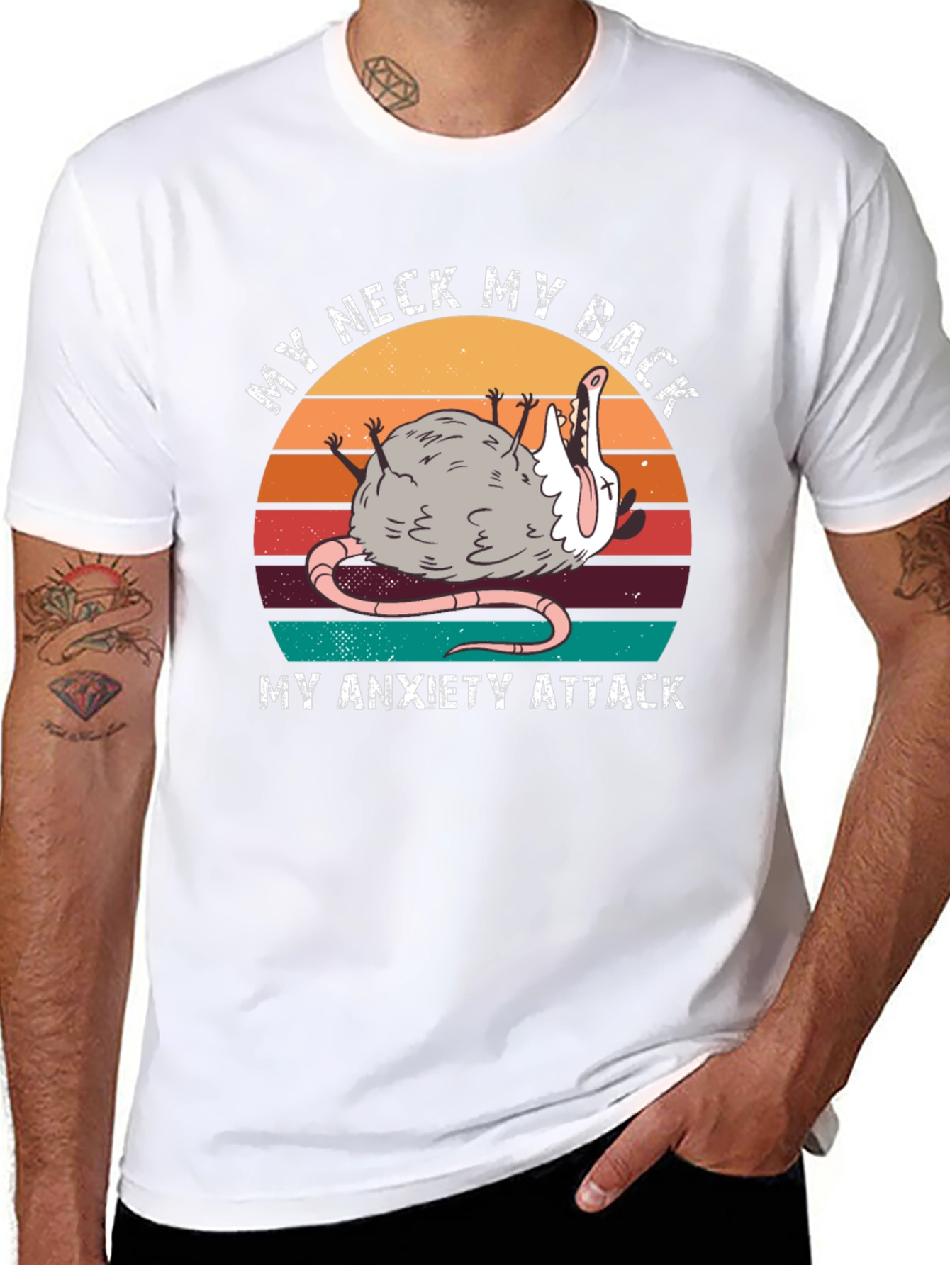 My Neck My Back Anxiety Opossum T-Shirt