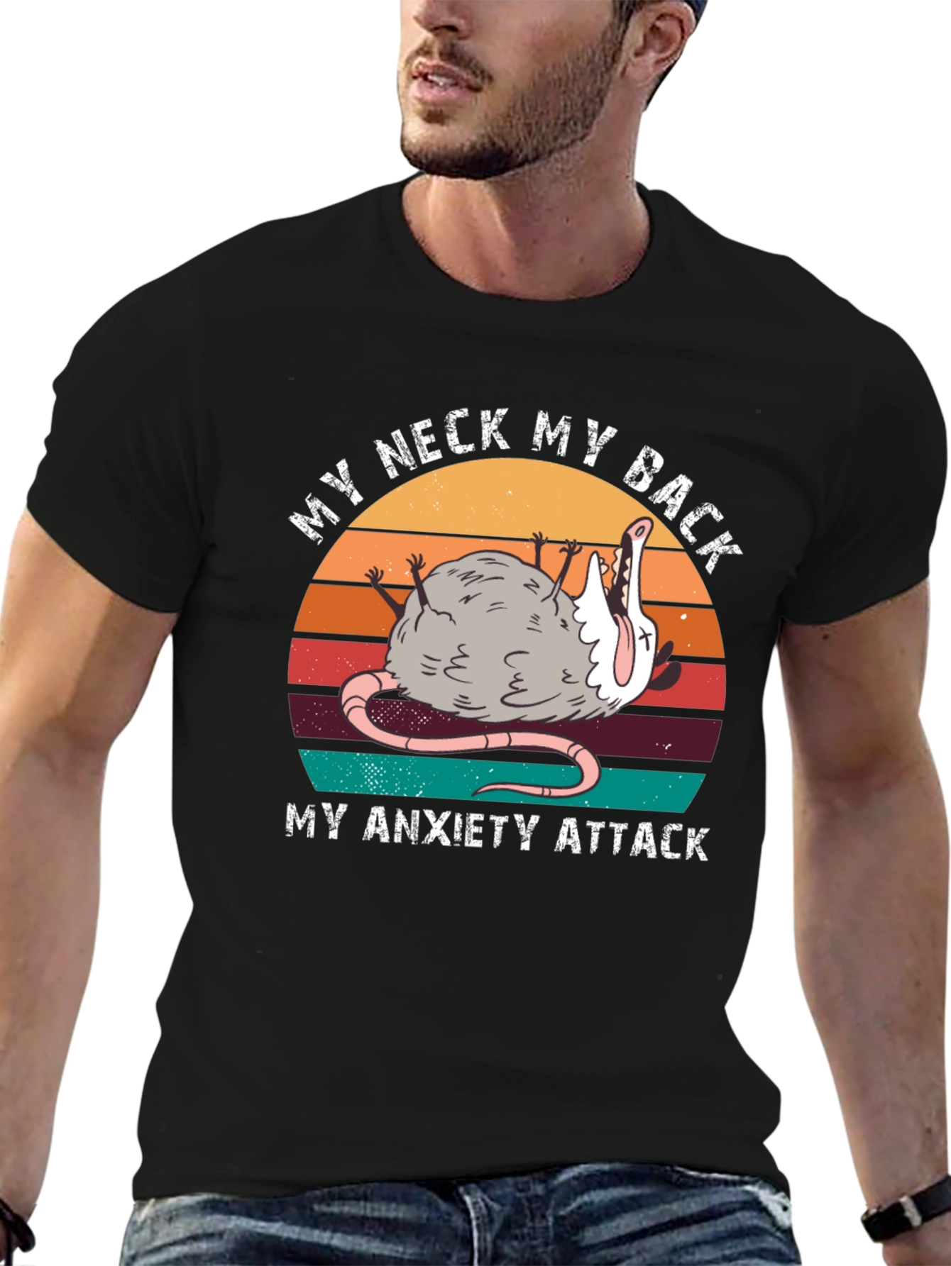My Neck My Back Anxiety Opossum T-Shirt