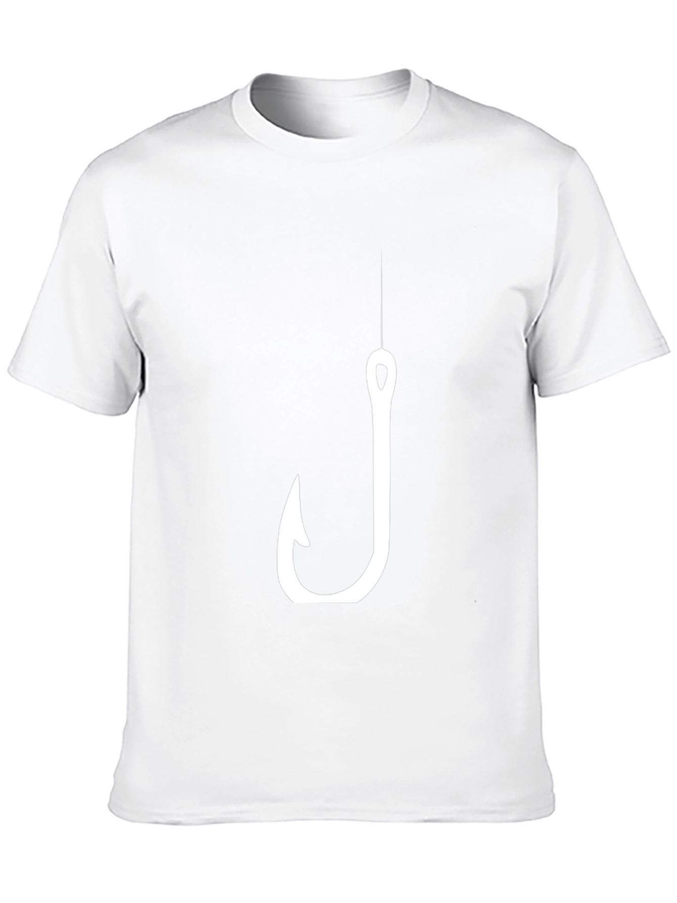 Mens Black T-Shirt with Fishing Hook Design