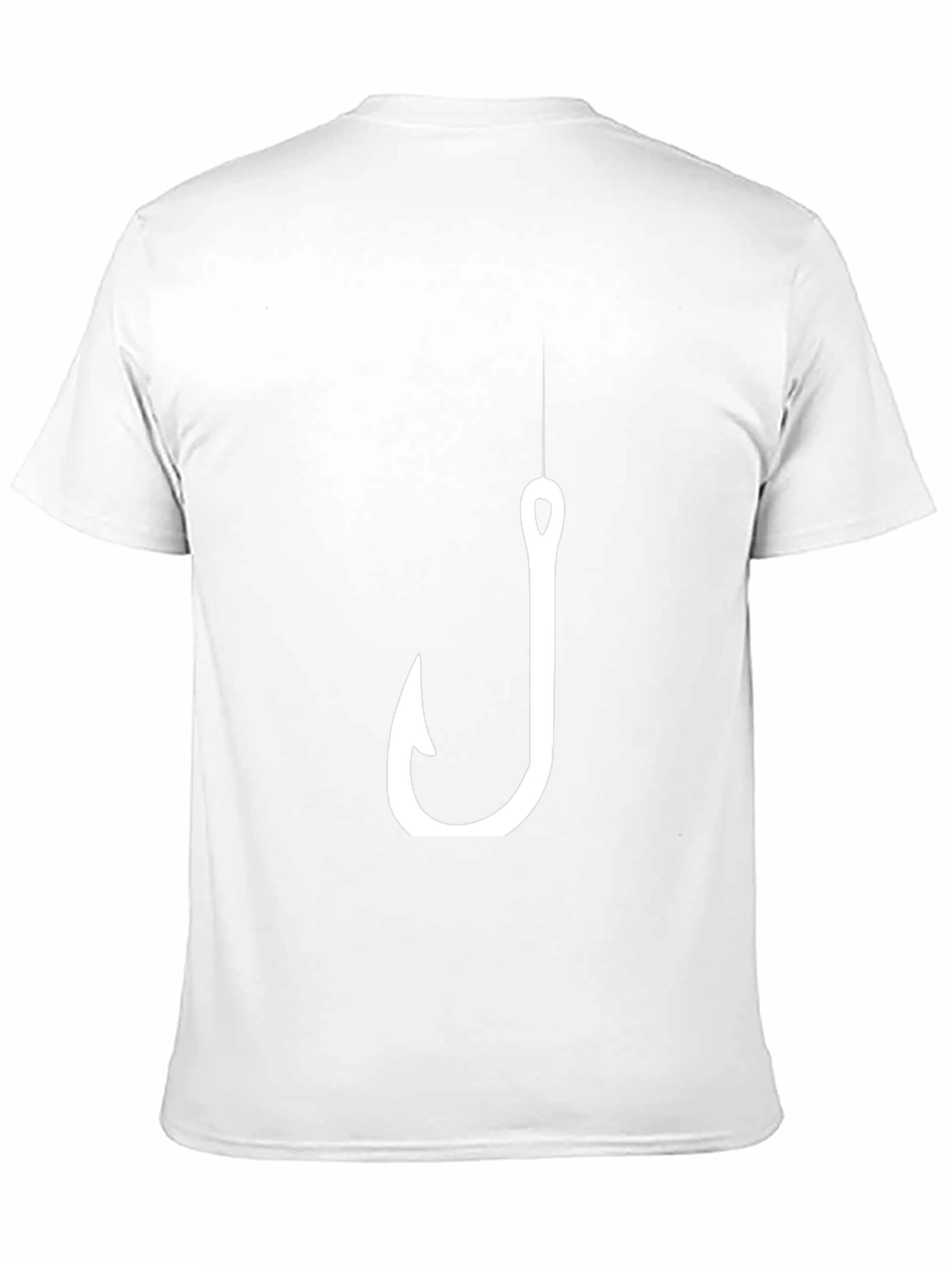 Mens Black T-Shirt with Fishing Hook Design