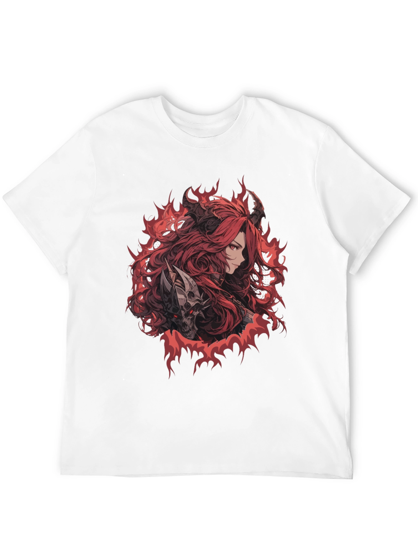 Graphic Print Tee - Anime Demon Girl T-Shirt