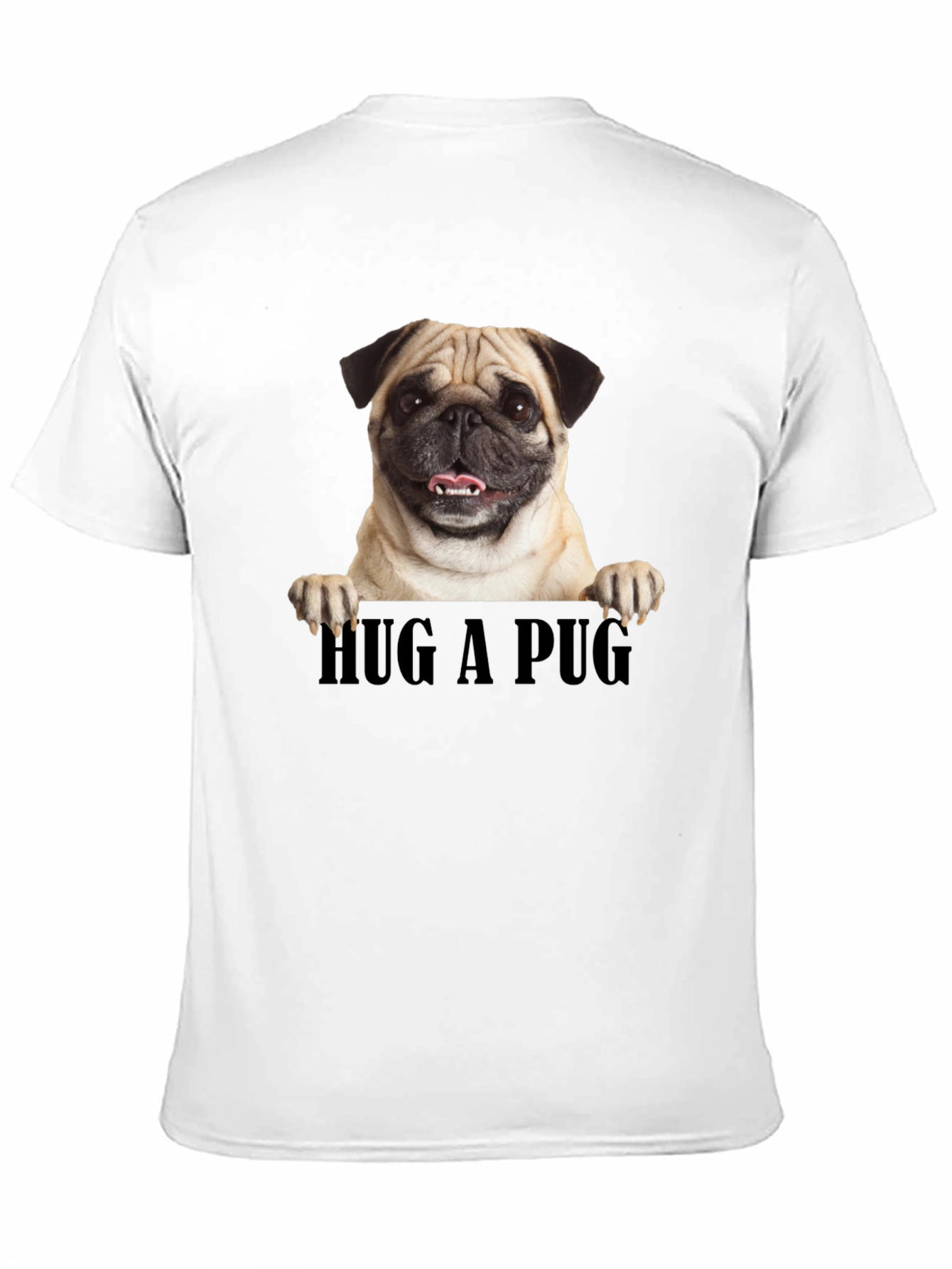 Hug A Pug Graphic Tee - Black Unisex T-Shirt