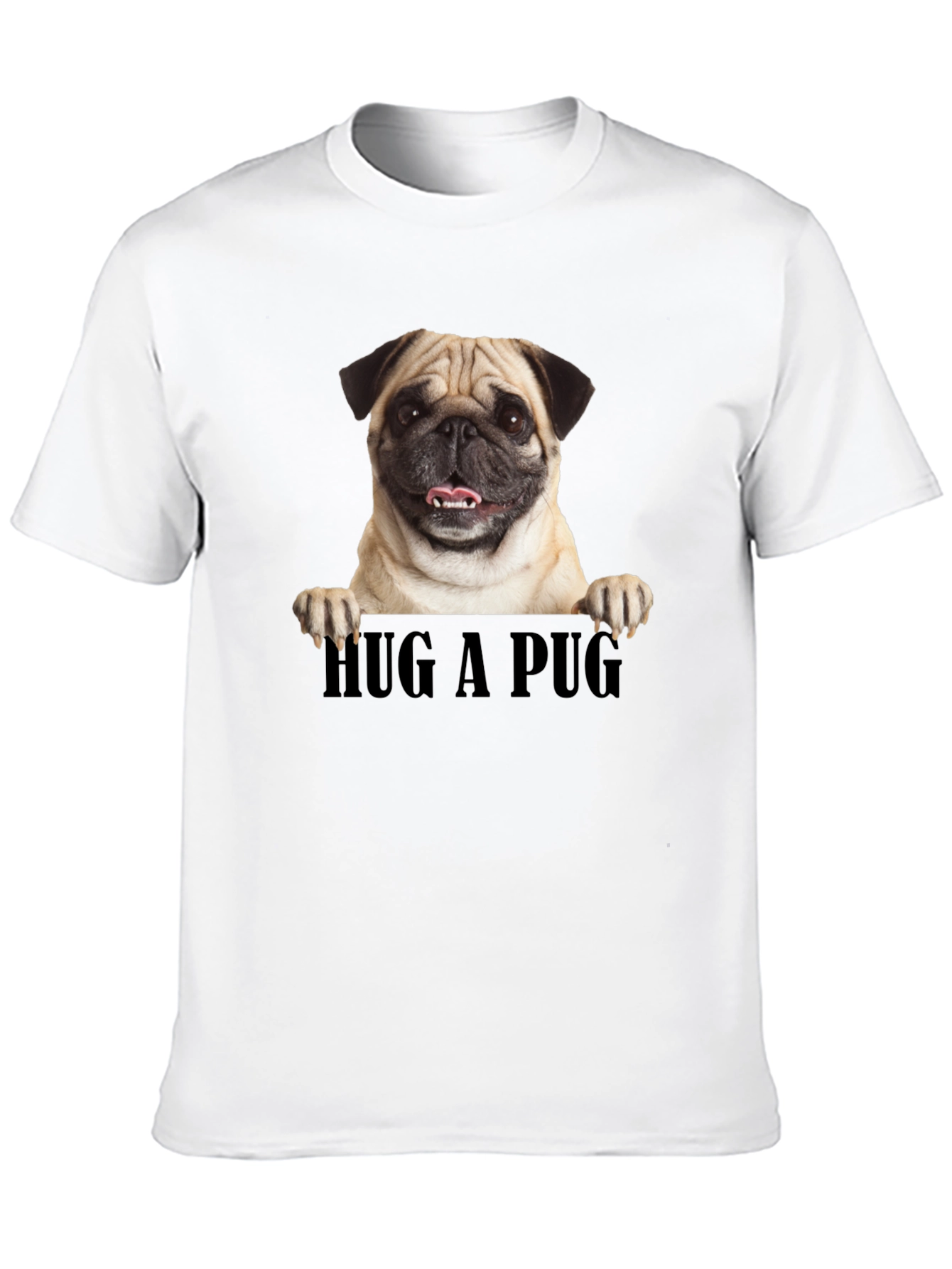 Hug A Pug Graphic Tee - Black Unisex T-Shirt