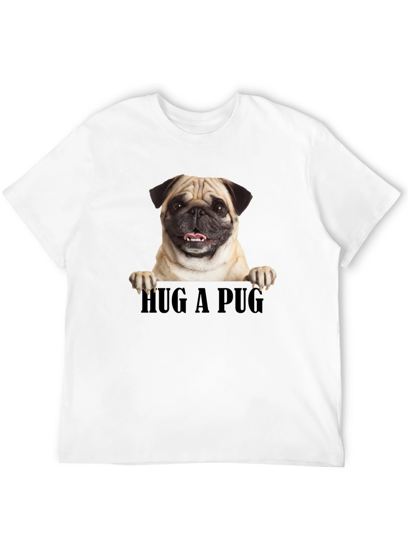 Hug A Pug Graphic Tee - Black Unisex T-Shirt