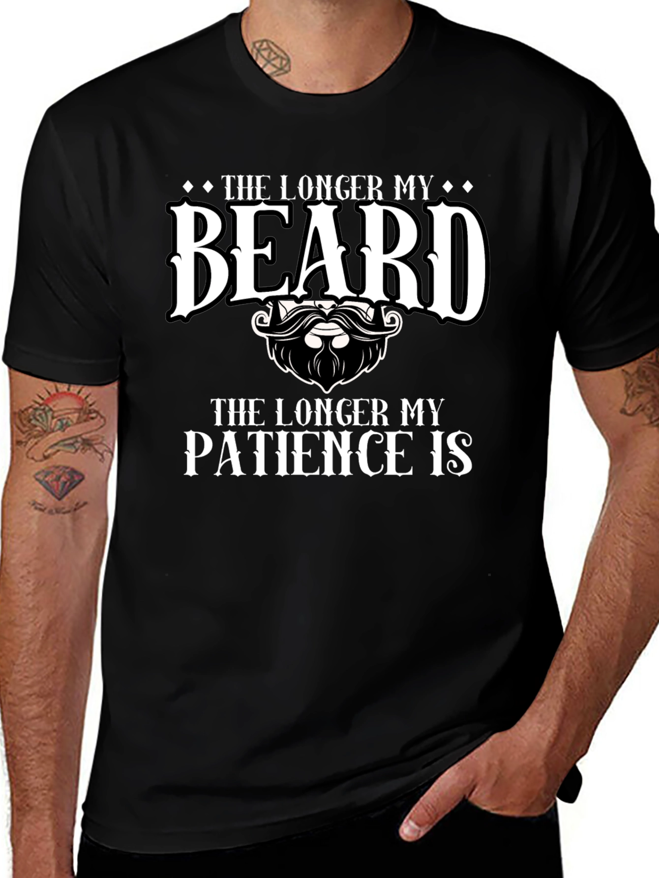 Funny Beard T-Shirt - Longer Beard Longer Patience