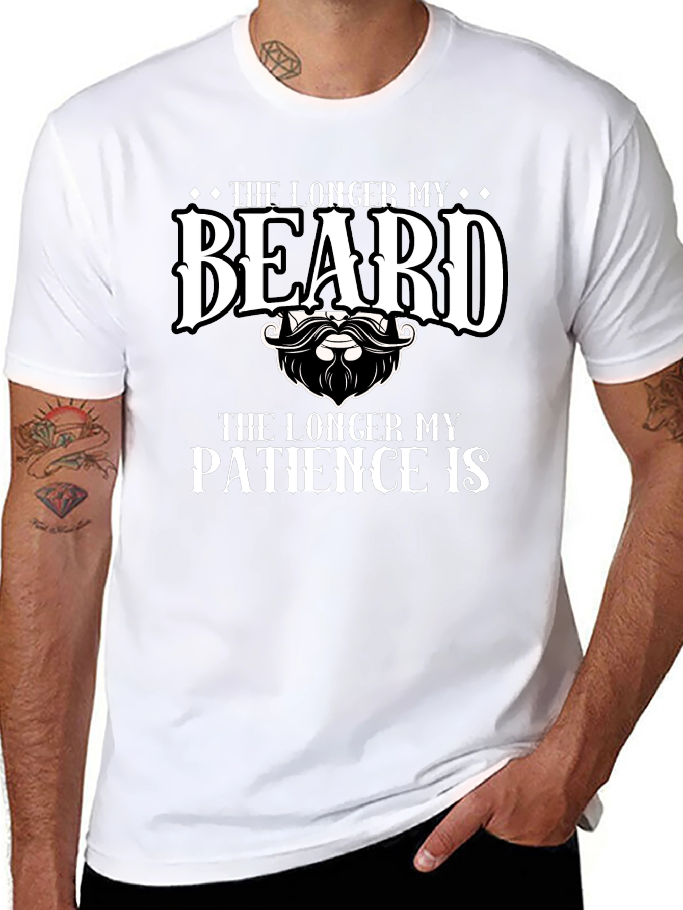 Funny Beard T-Shirt - Longer Beard Longer Patience