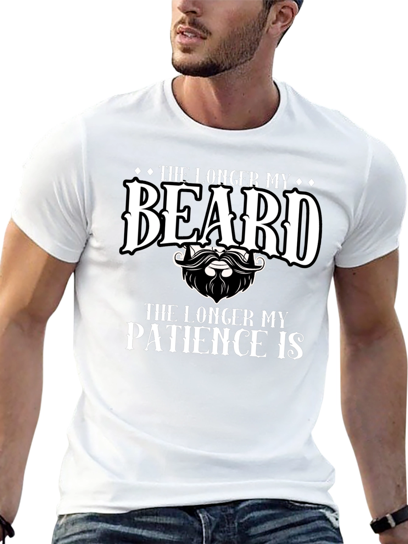 Funny Beard T-Shirt - Longer Beard Longer Patience