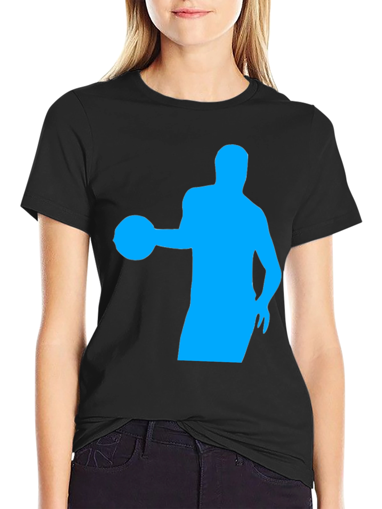 Basketball Player Silhouette Black Graphic Tee