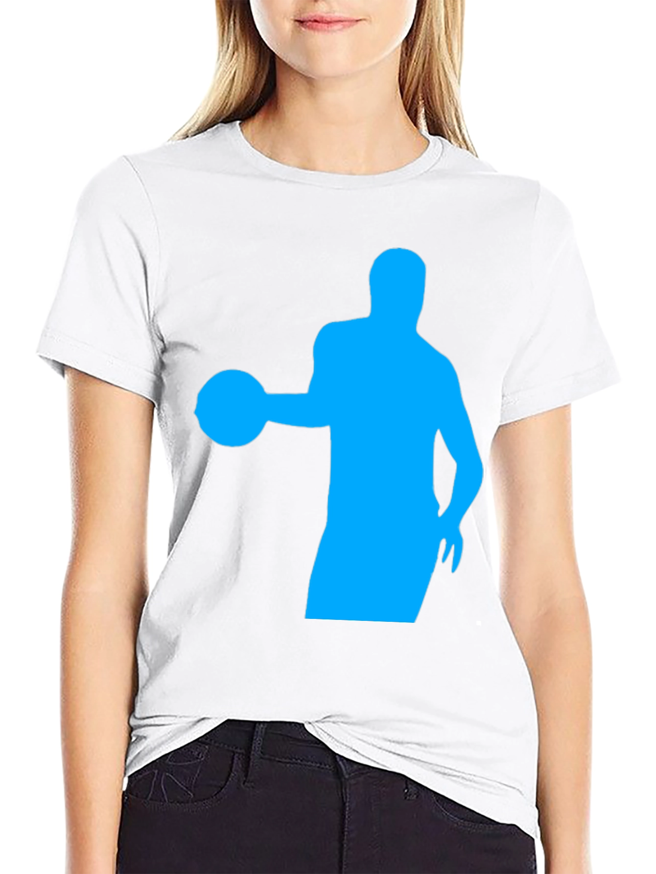 Basketball Player Silhouette Black Graphic Tee