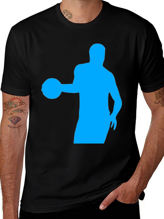 Basketball Player Silhouette Black Graphic Tee