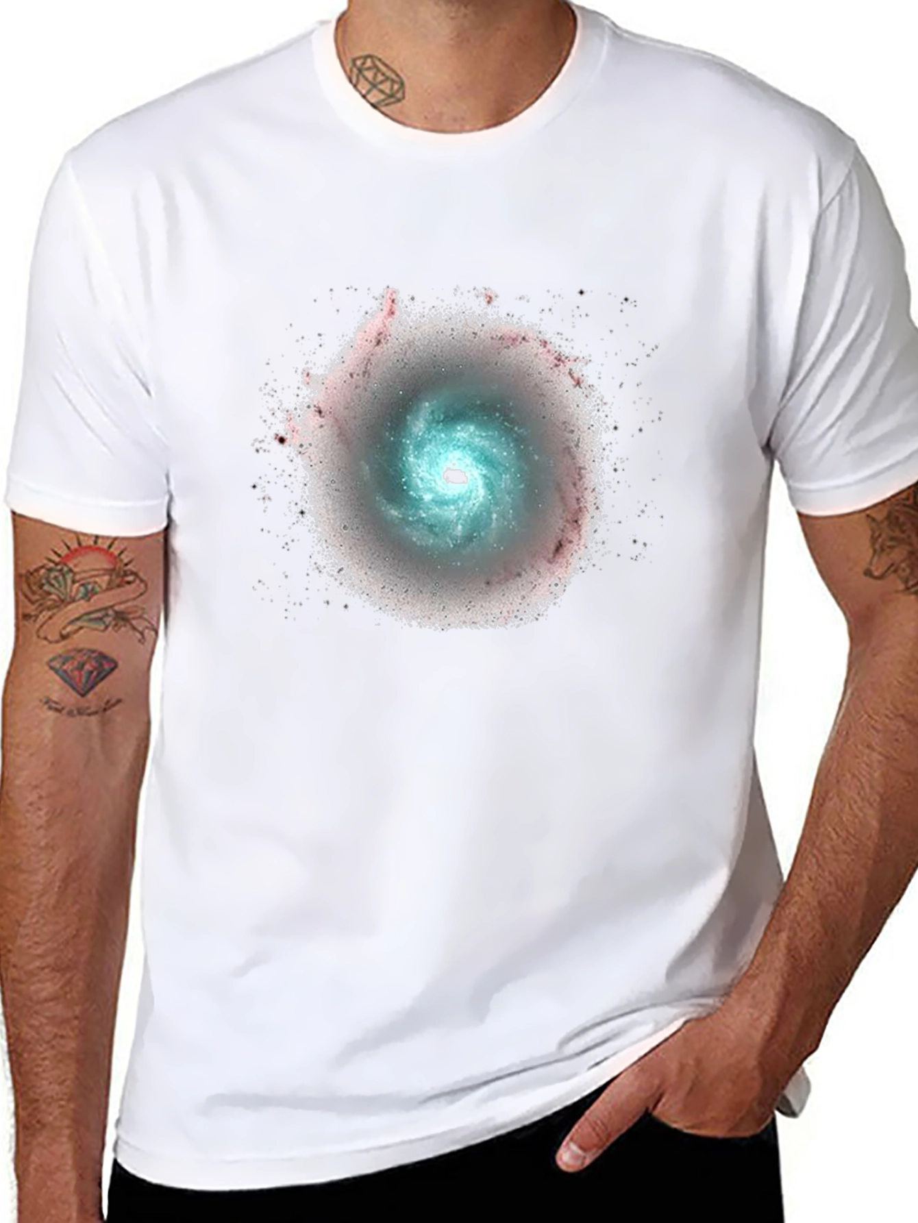 Galaxy Swirl Graphic Black T-Shirt
