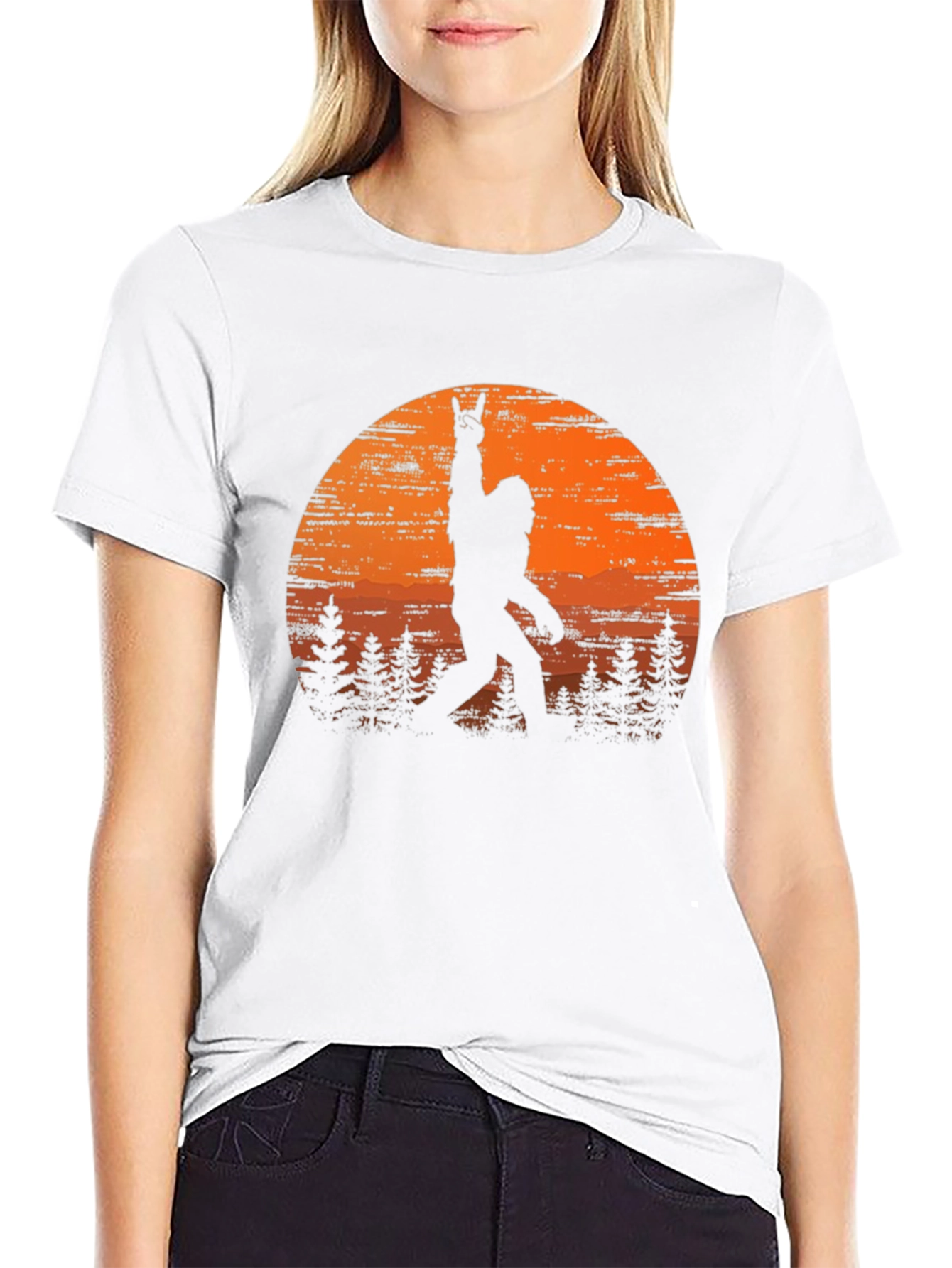 Bigfoot Sunset Rock On T-Shirt