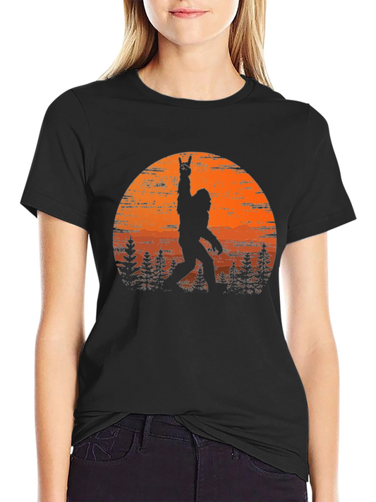 Bigfoot Sunset Rock On T-Shirt