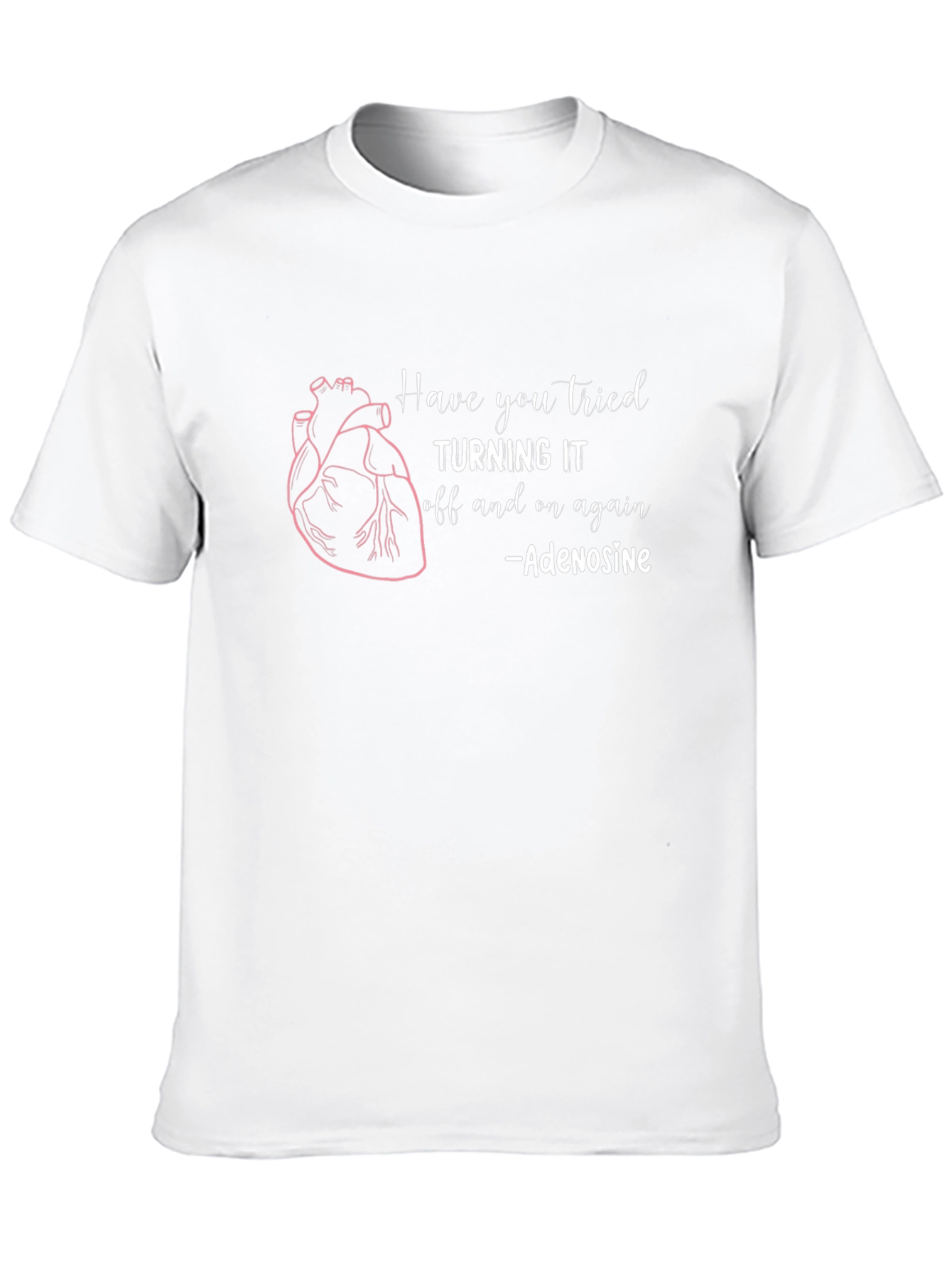 Adenosine Heartbeat Humor Black T-Shirt