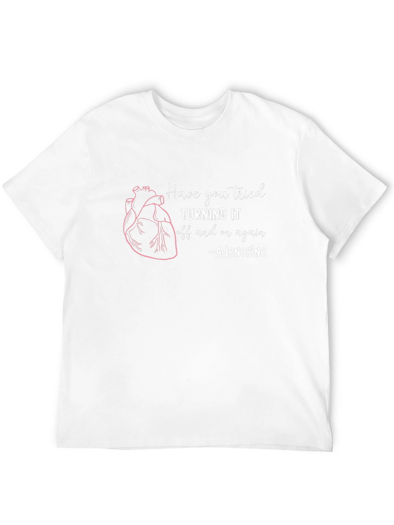 Adenosine Heartbeat Humor Black T-Shirt