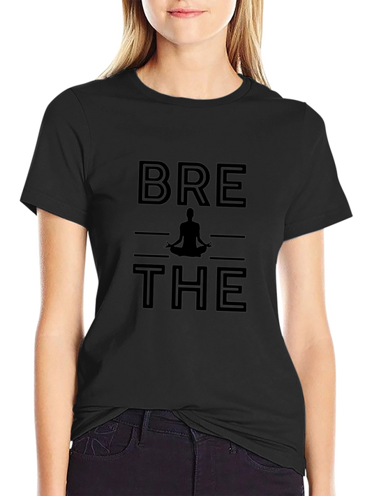 Breathe Yoga Graphic Tee - Black Relaxed Fit T-Shirt