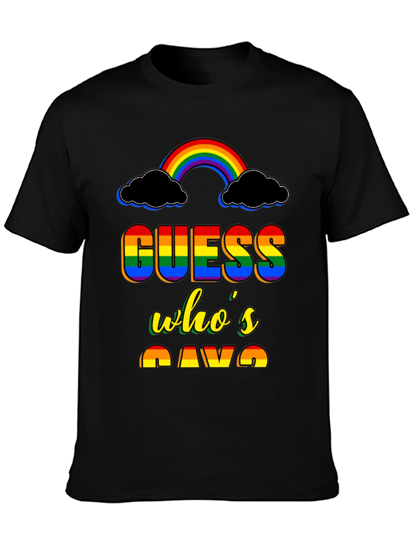 Guess Whos Gay T-Shirt Rainbow Pride