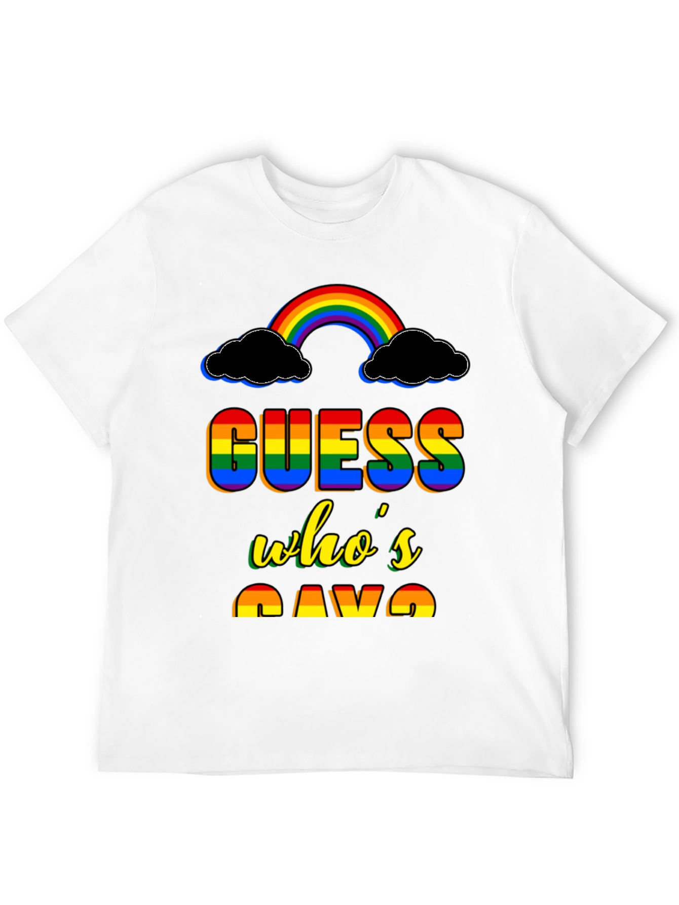 Guess Whos Gay T-Shirt Rainbow Pride