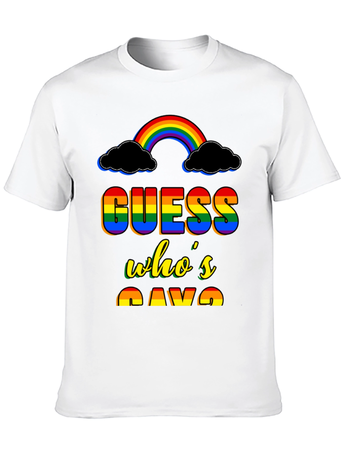 Guess Whos Gay T-Shirt Rainbow Pride