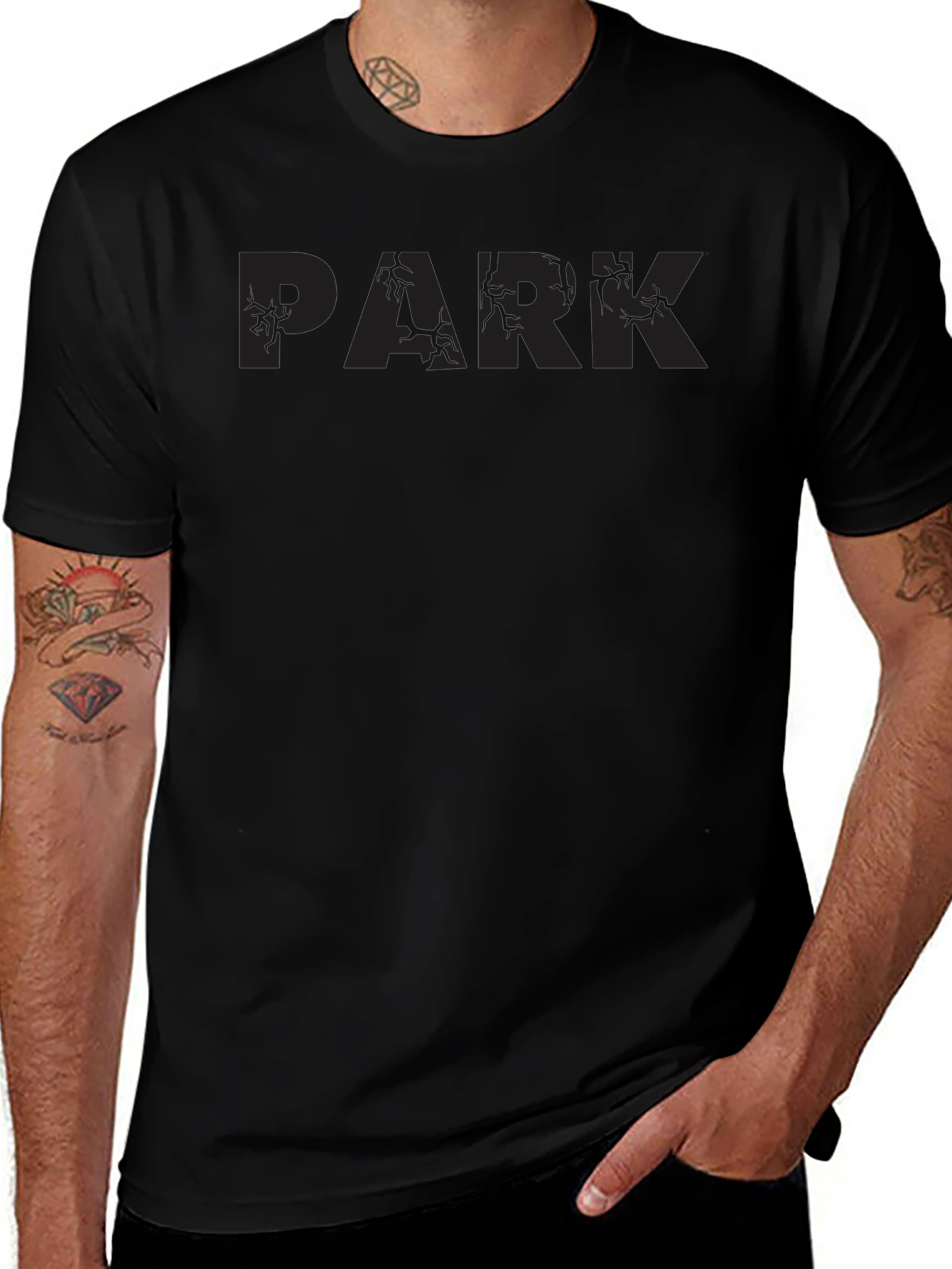 Mens Black PARK Graphic Tee