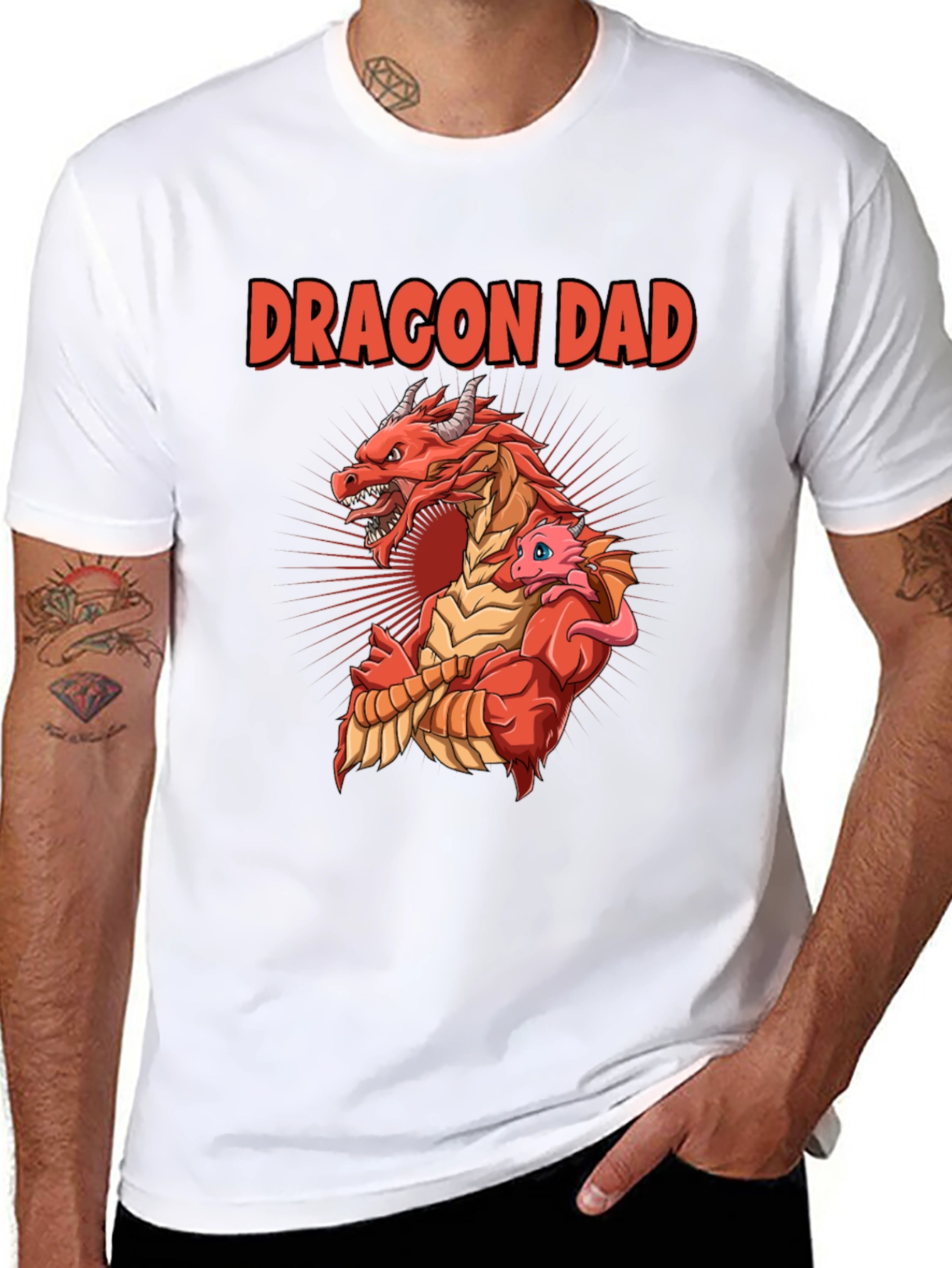 Dragon Dad T-Shirt: Fathers Day Graphic Tee
