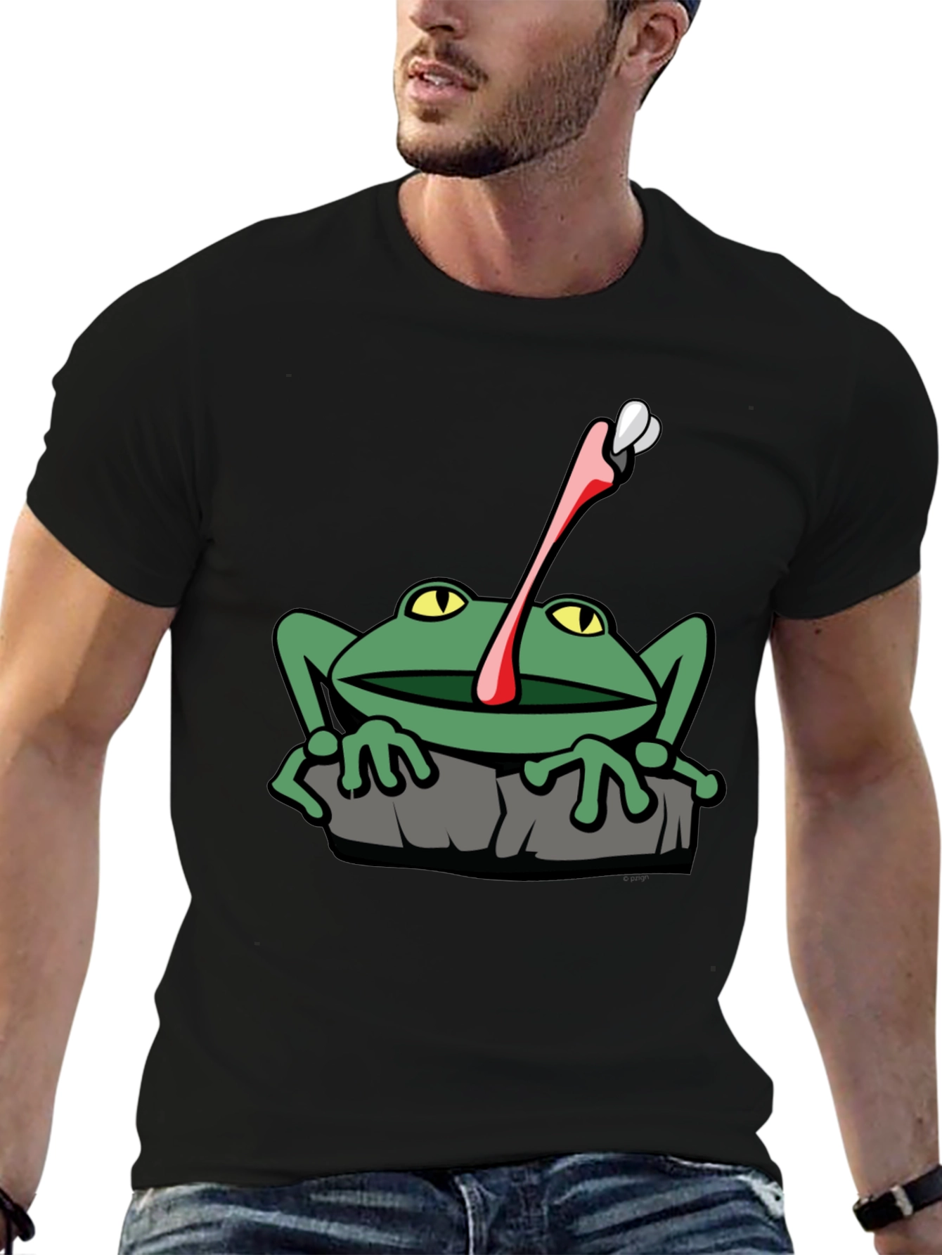 Frog Catching Fly Graphic T-Shirt