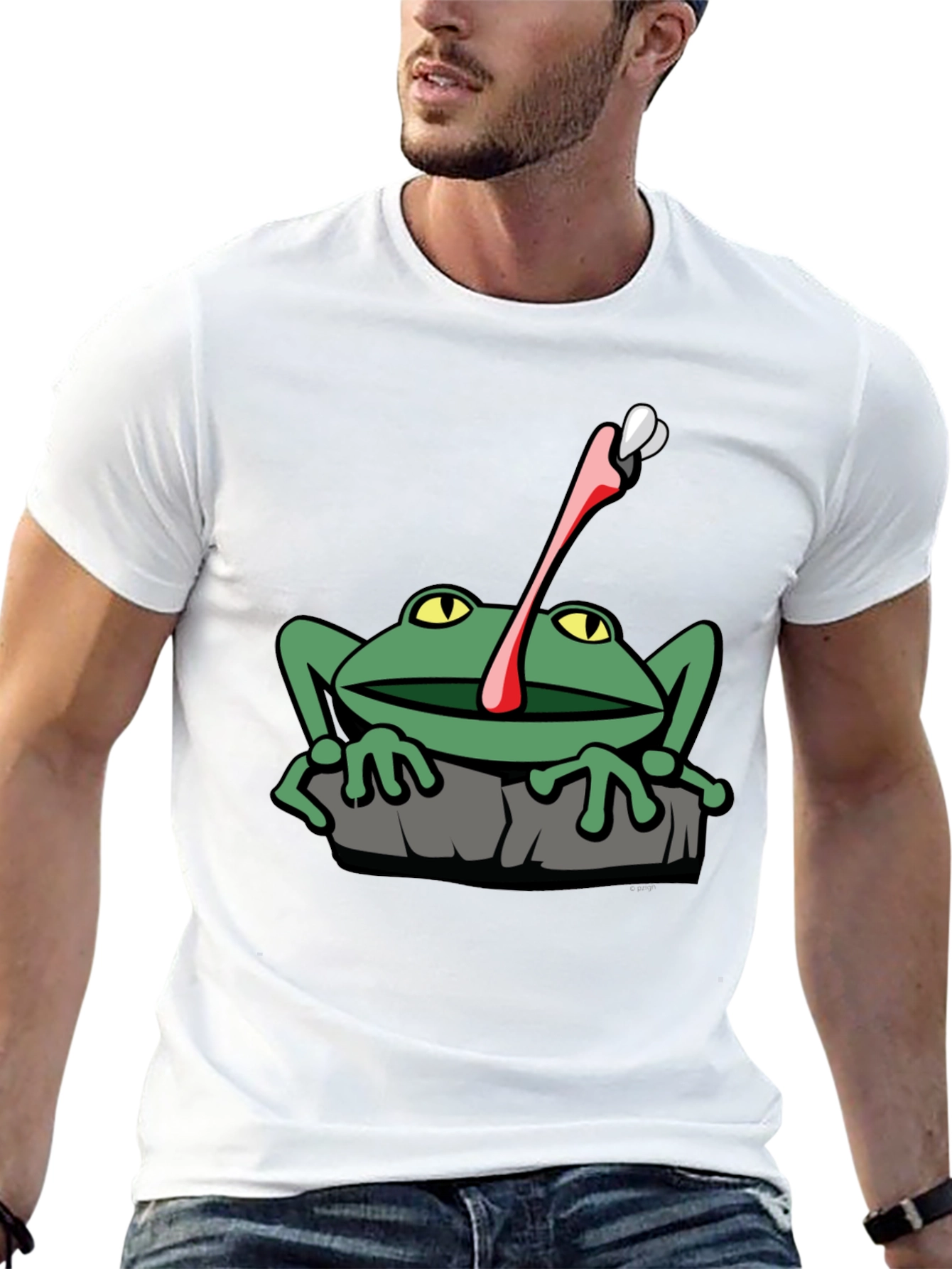 Frog Catching Fly Graphic T-Shirt