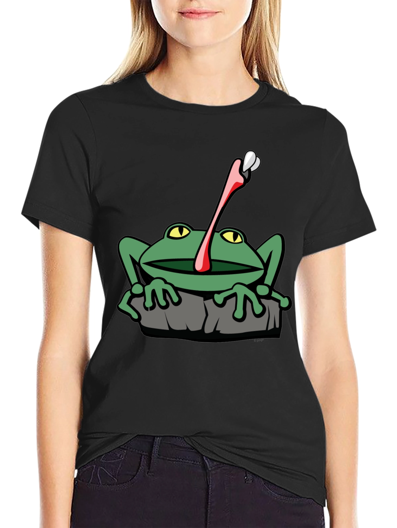 Frog Catching Fly Graphic T-Shirt